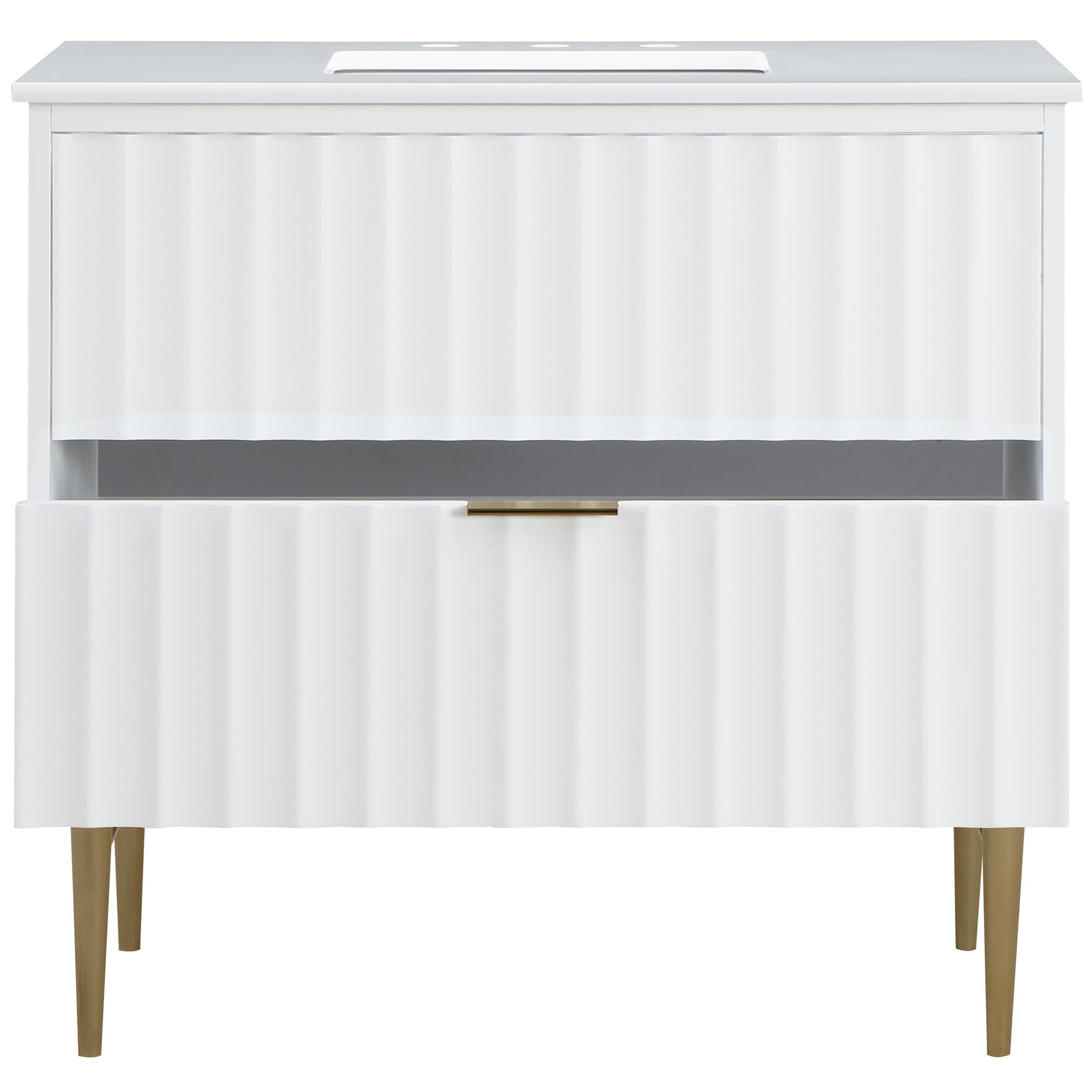Meridian Modernist White Bathroom Vanity