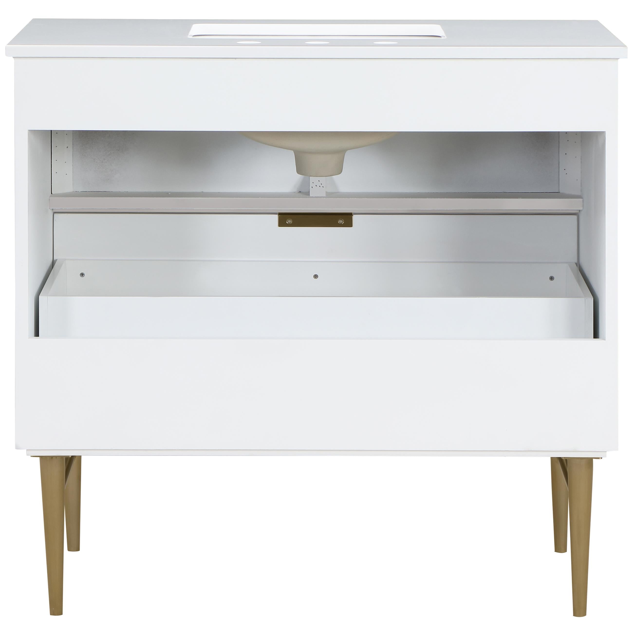 Meridian Modernist White Bathroom Vanity