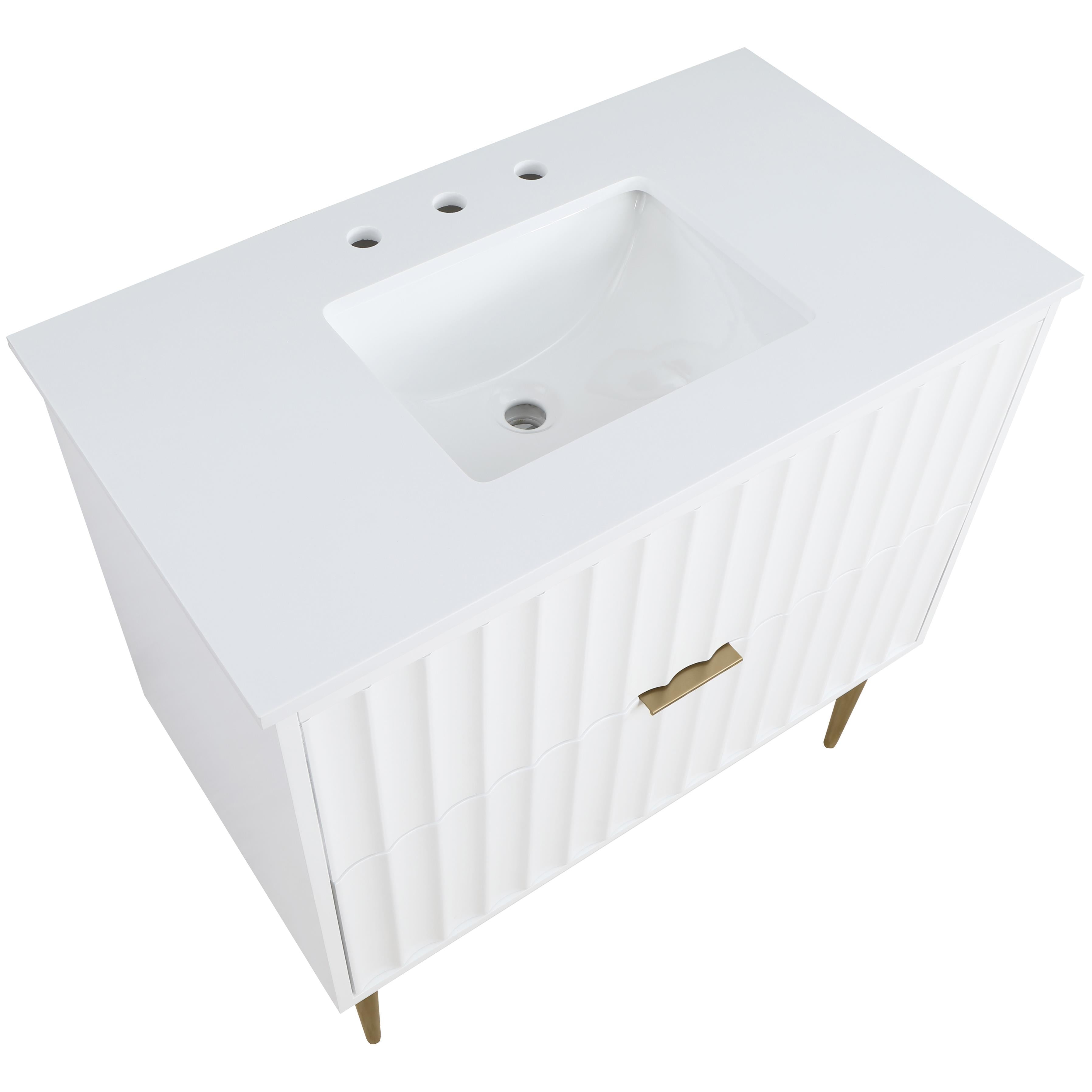 Meridian Modernist White Bathroom Vanity