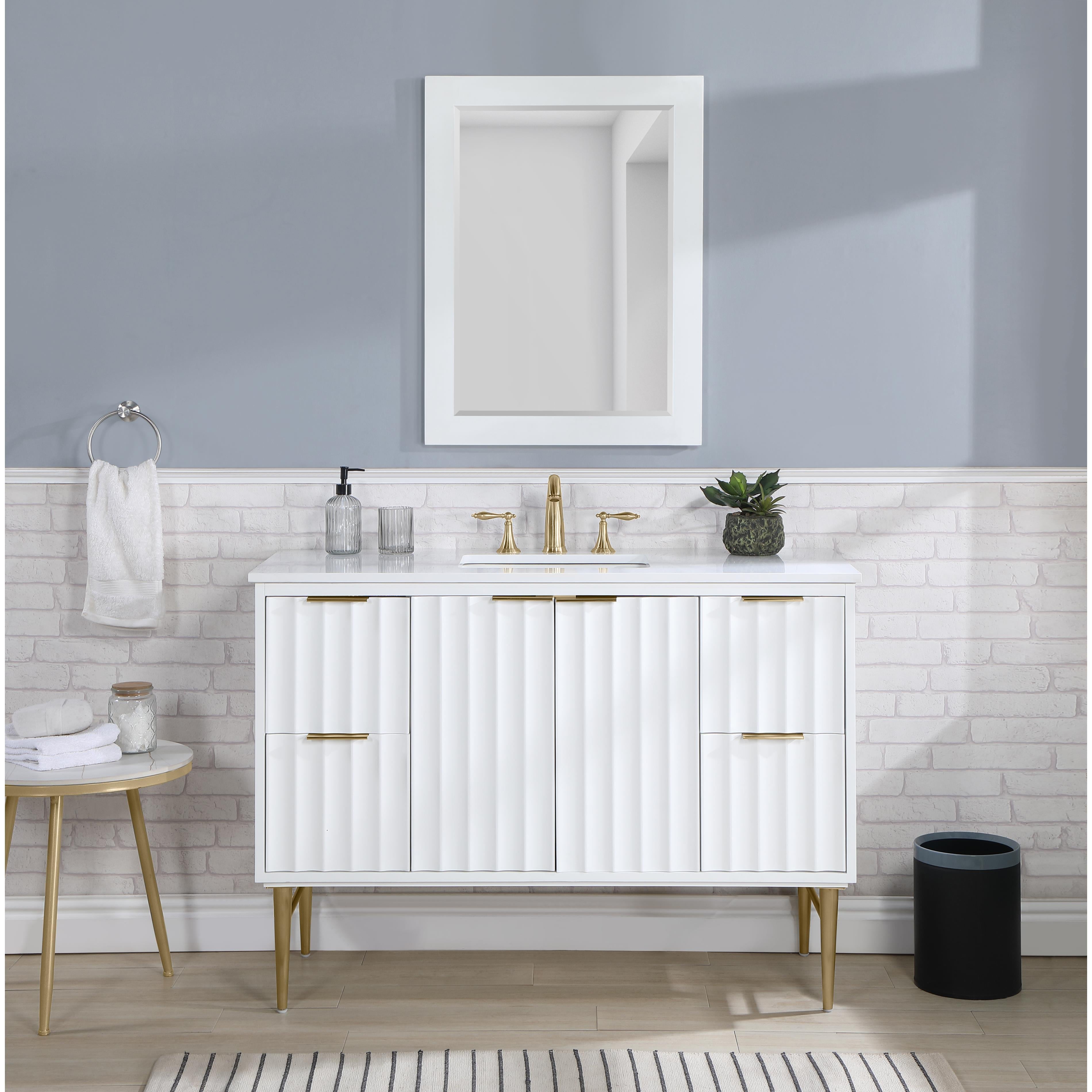 Meridian Modernist White Bathroom Vanity