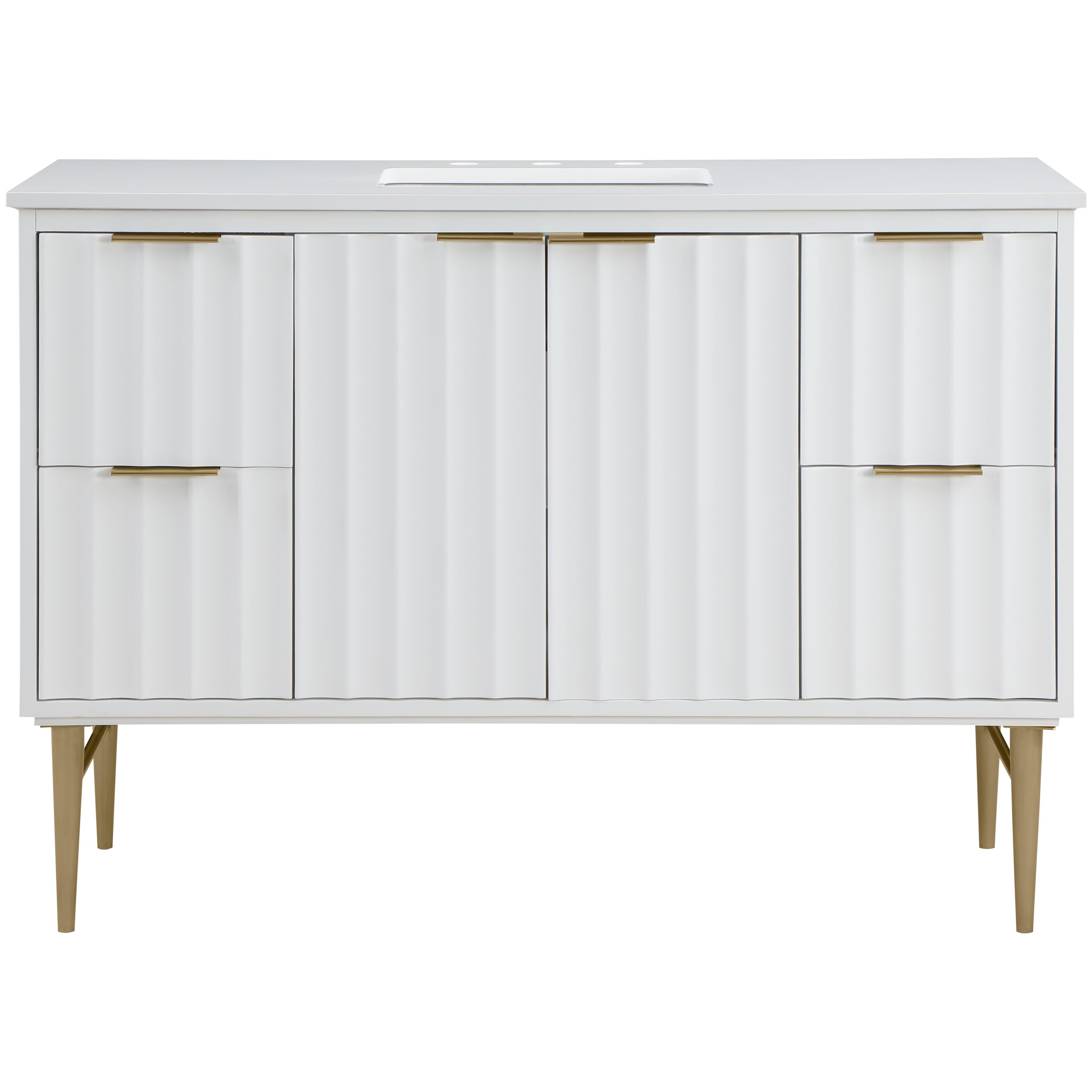 Meridian Modernist White Bathroom Vanity