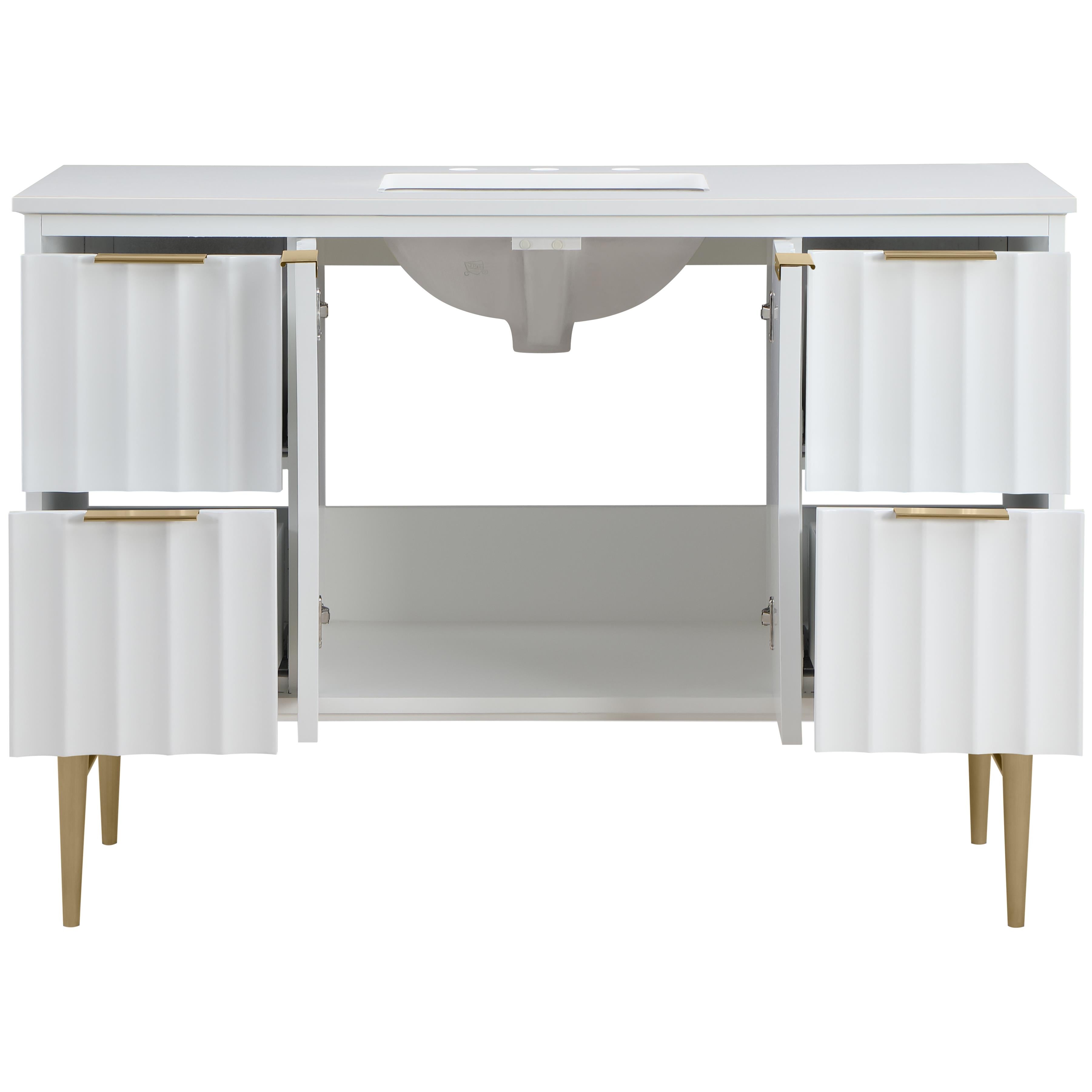 Meridian Modernist White Bathroom Vanity