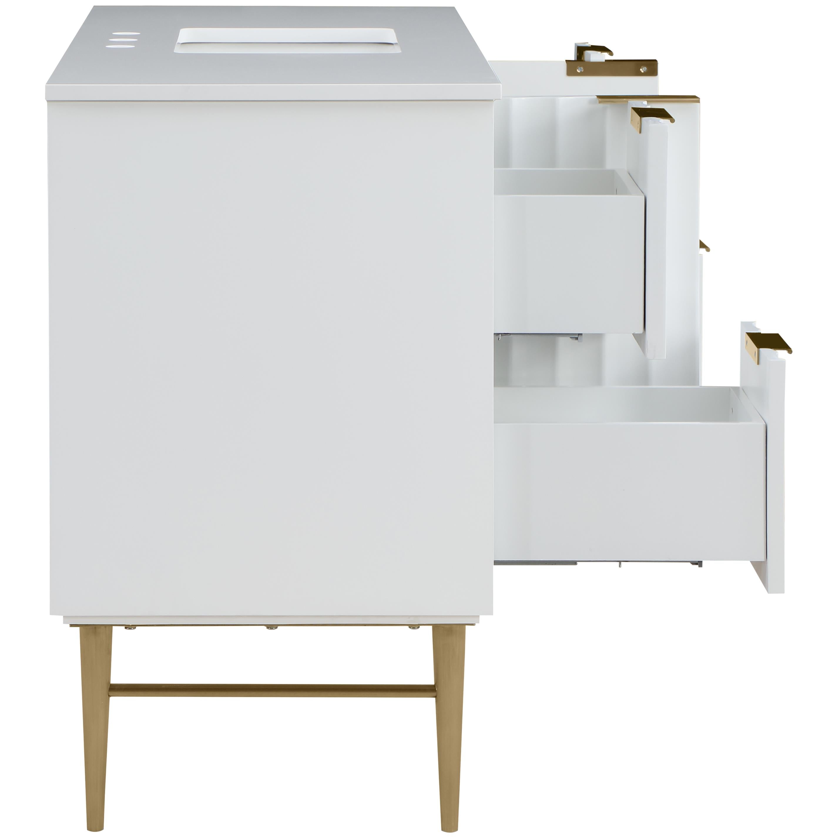 Meridian Modernist White Bathroom Vanity