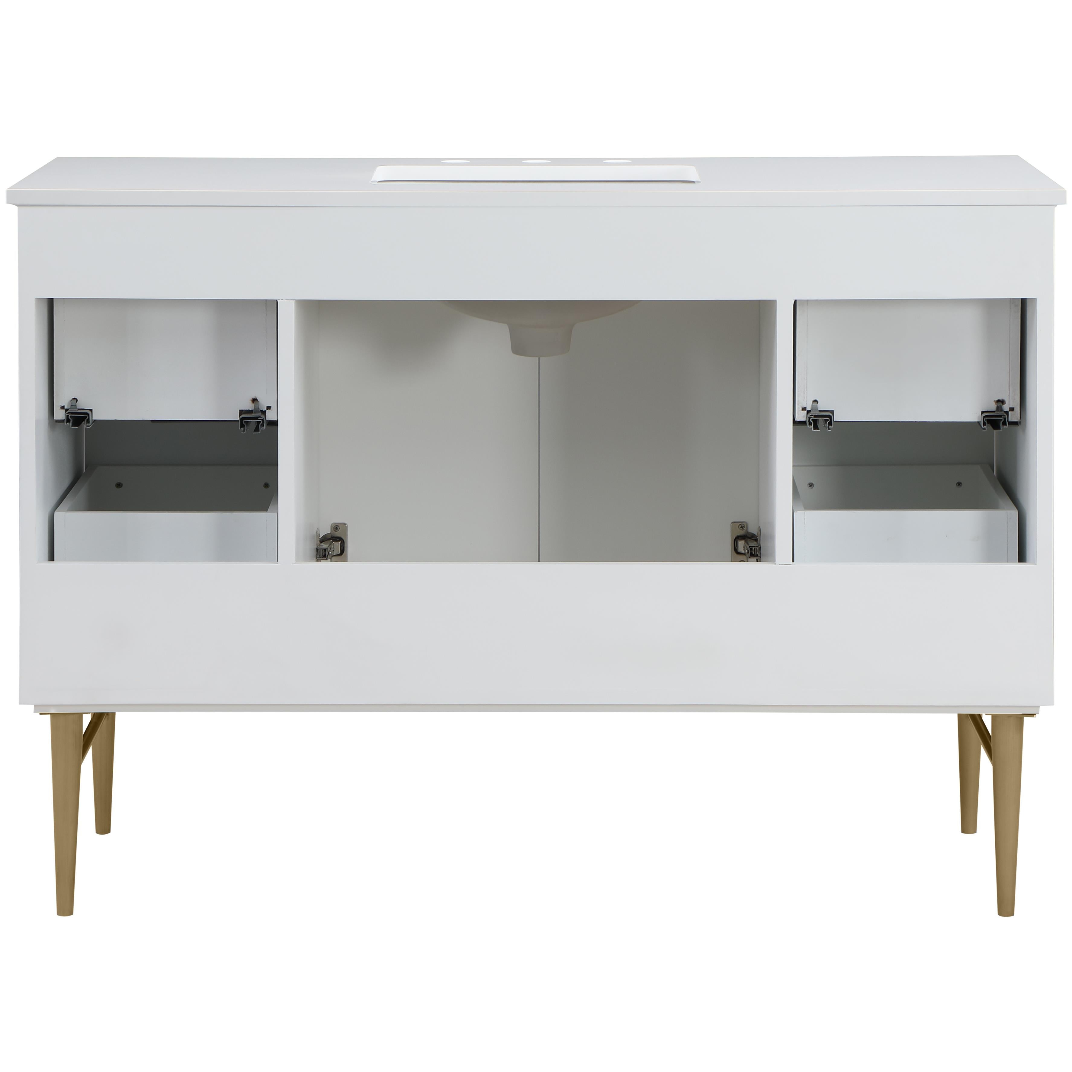 Meridian Modernist White Bathroom Vanity