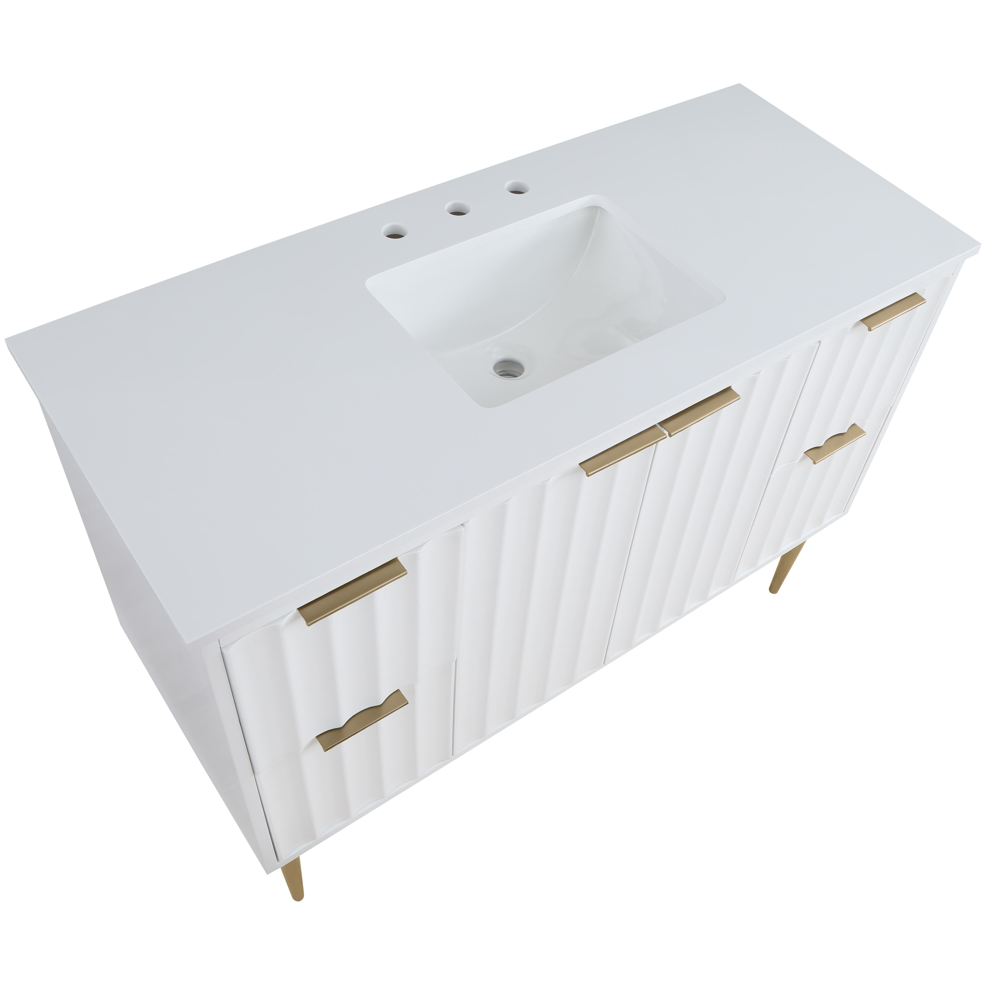 Meridian Modernist White Bathroom Vanity