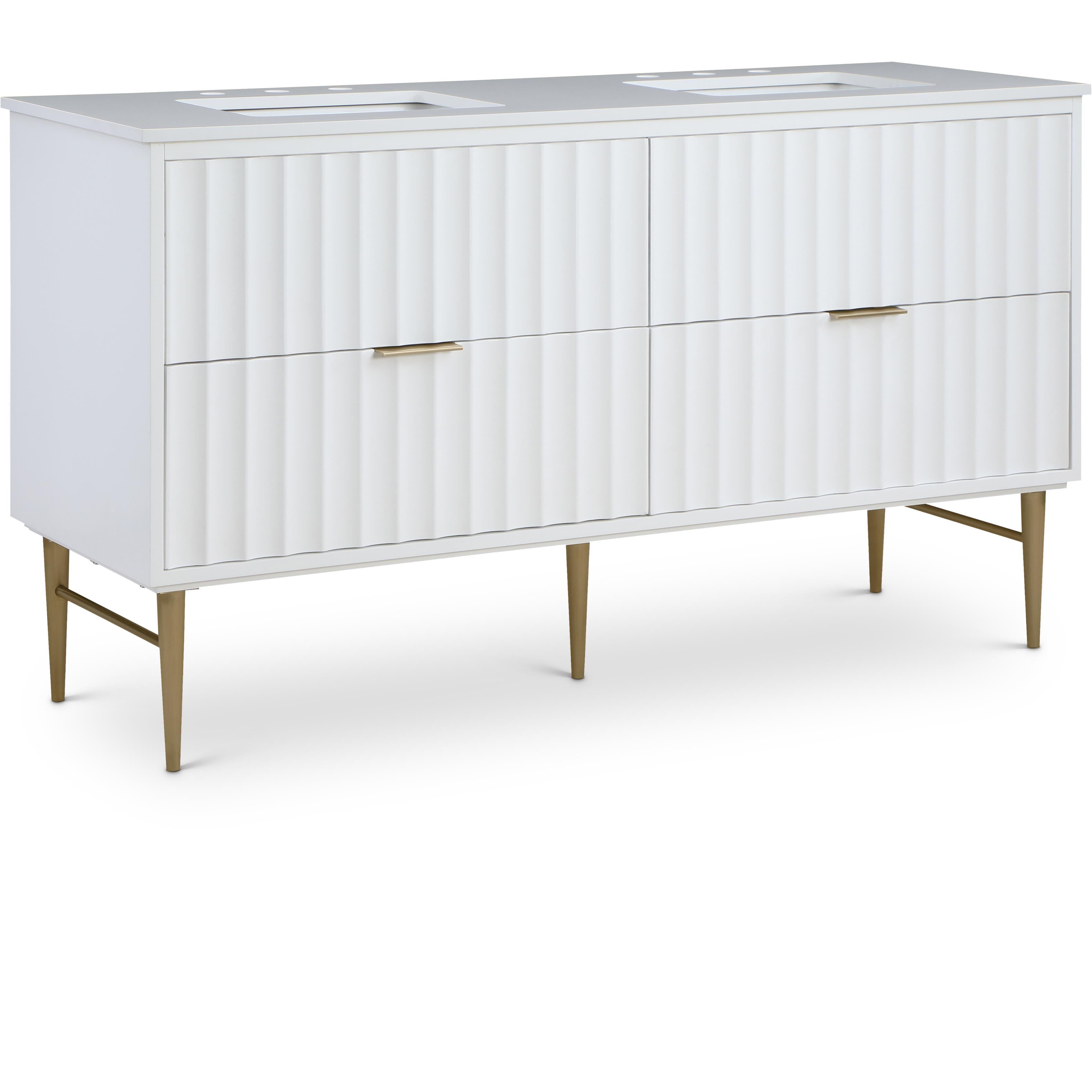 Meridian Modernist White Bathroom Vanity