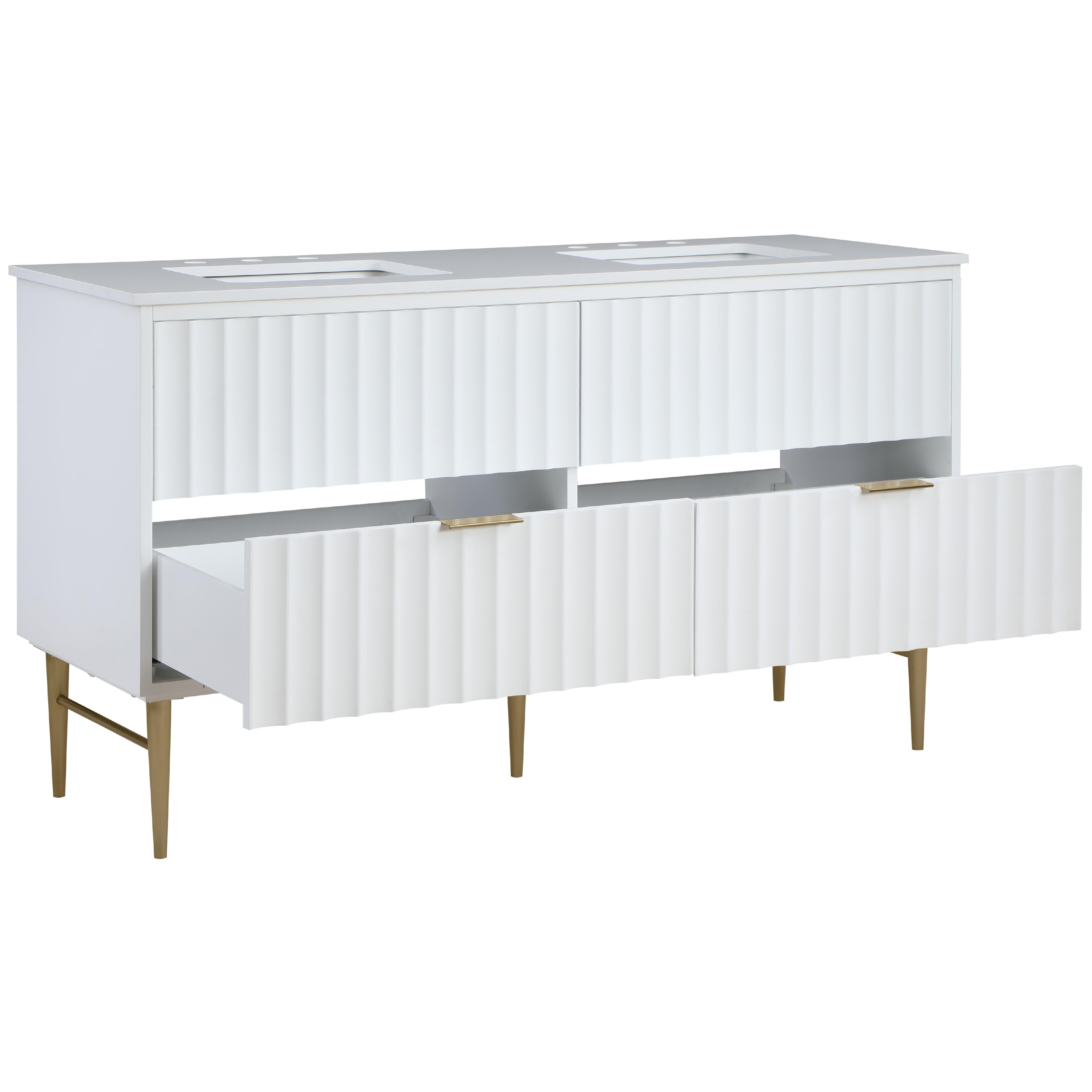 Meridian Modernist White Bathroom Vanity