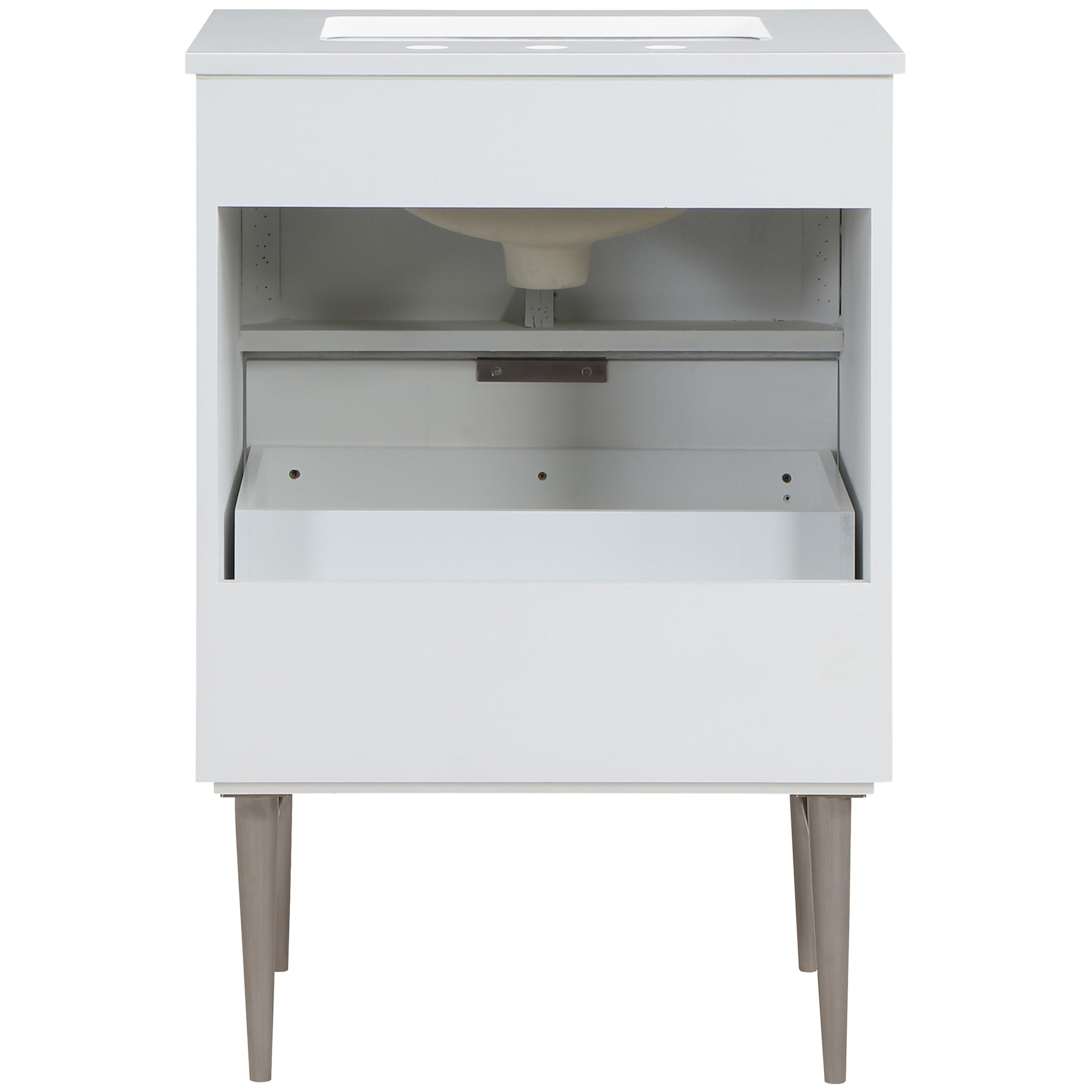 Meridian Modernist White Bathroom Vanity