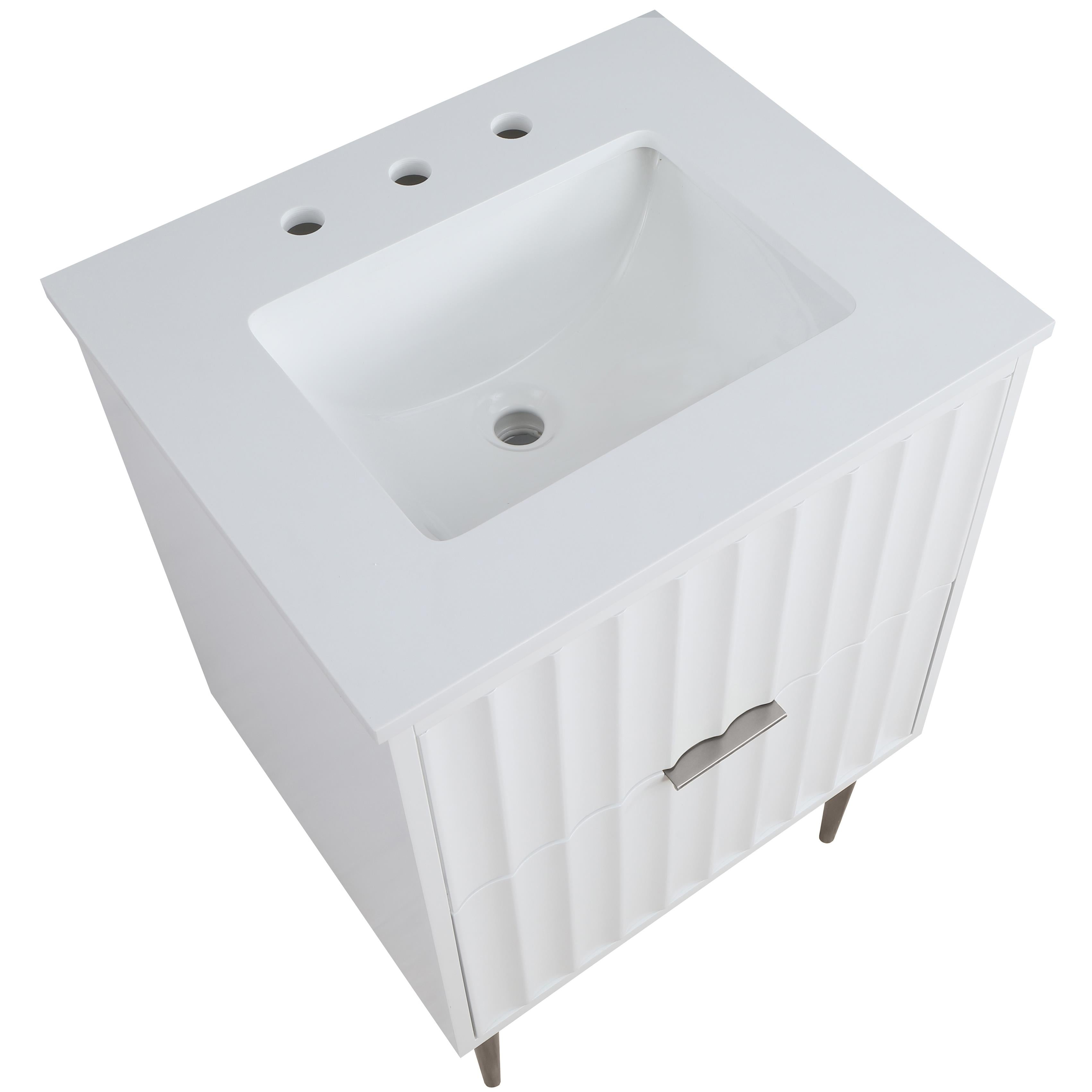 Meridian Modernist White Bathroom Vanity