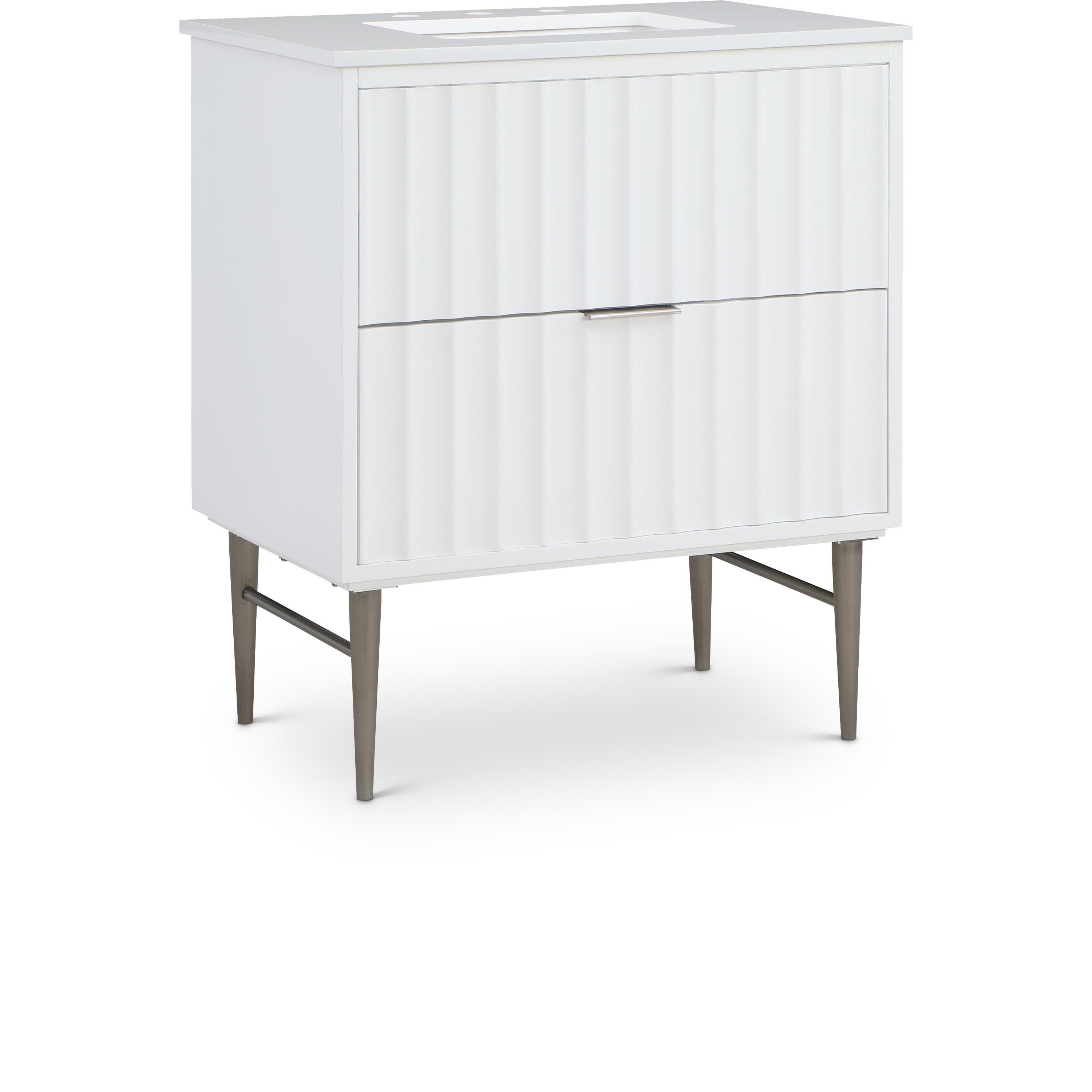 Meridian Modernist White Bathroom Vanity