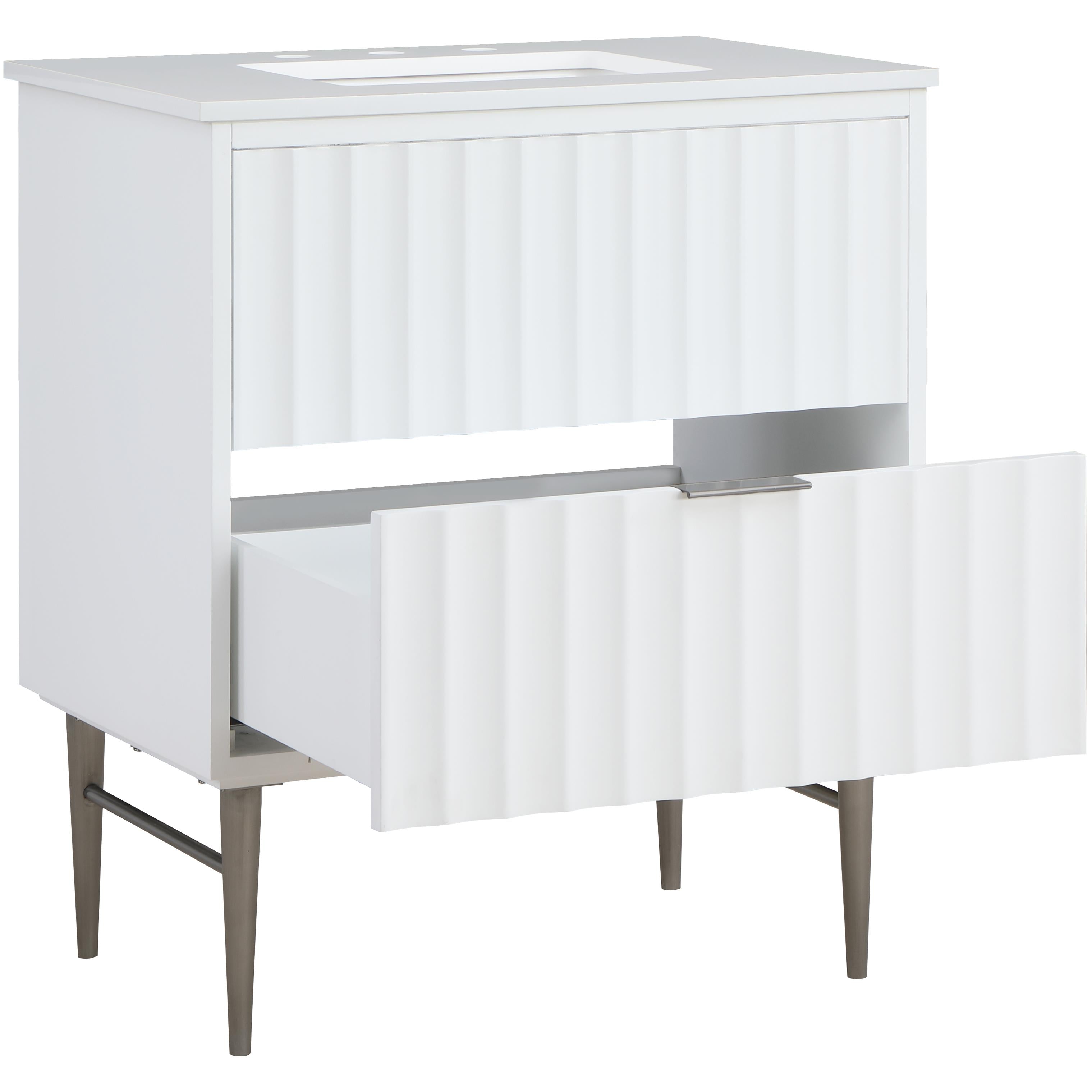 Meridian Modernist White Bathroom Vanity
