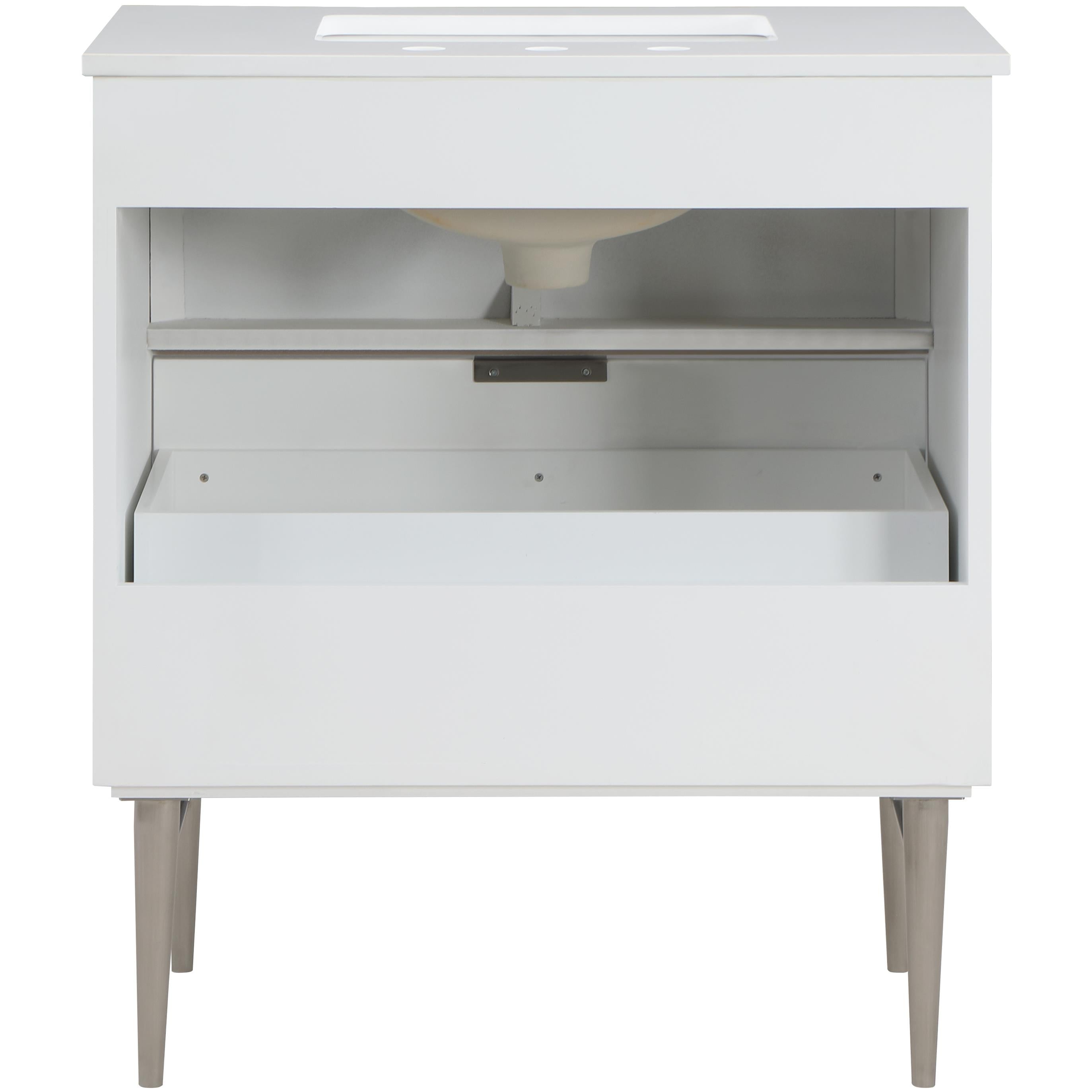 Meridian Modernist White Bathroom Vanity