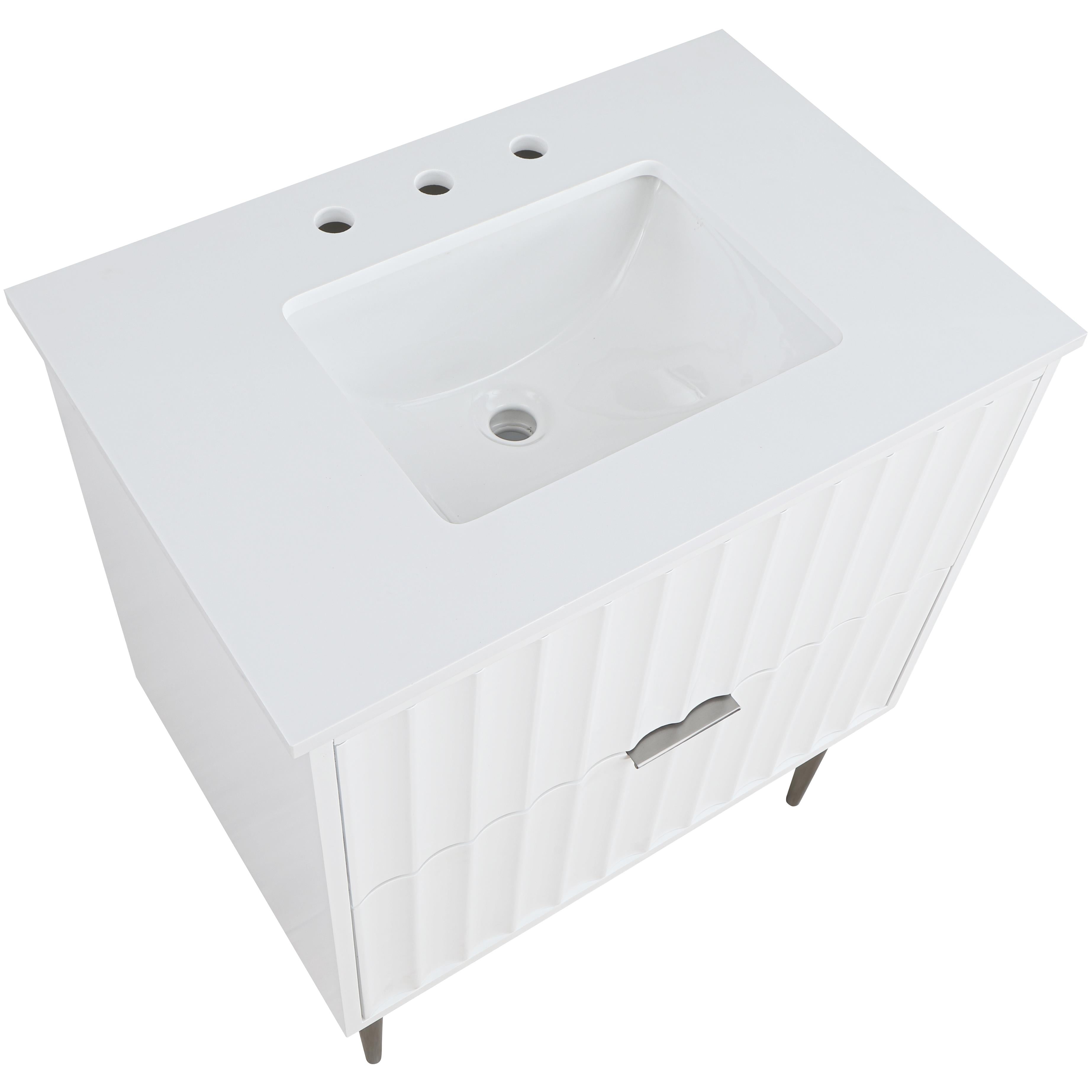 Meridian Modernist White Bathroom Vanity
