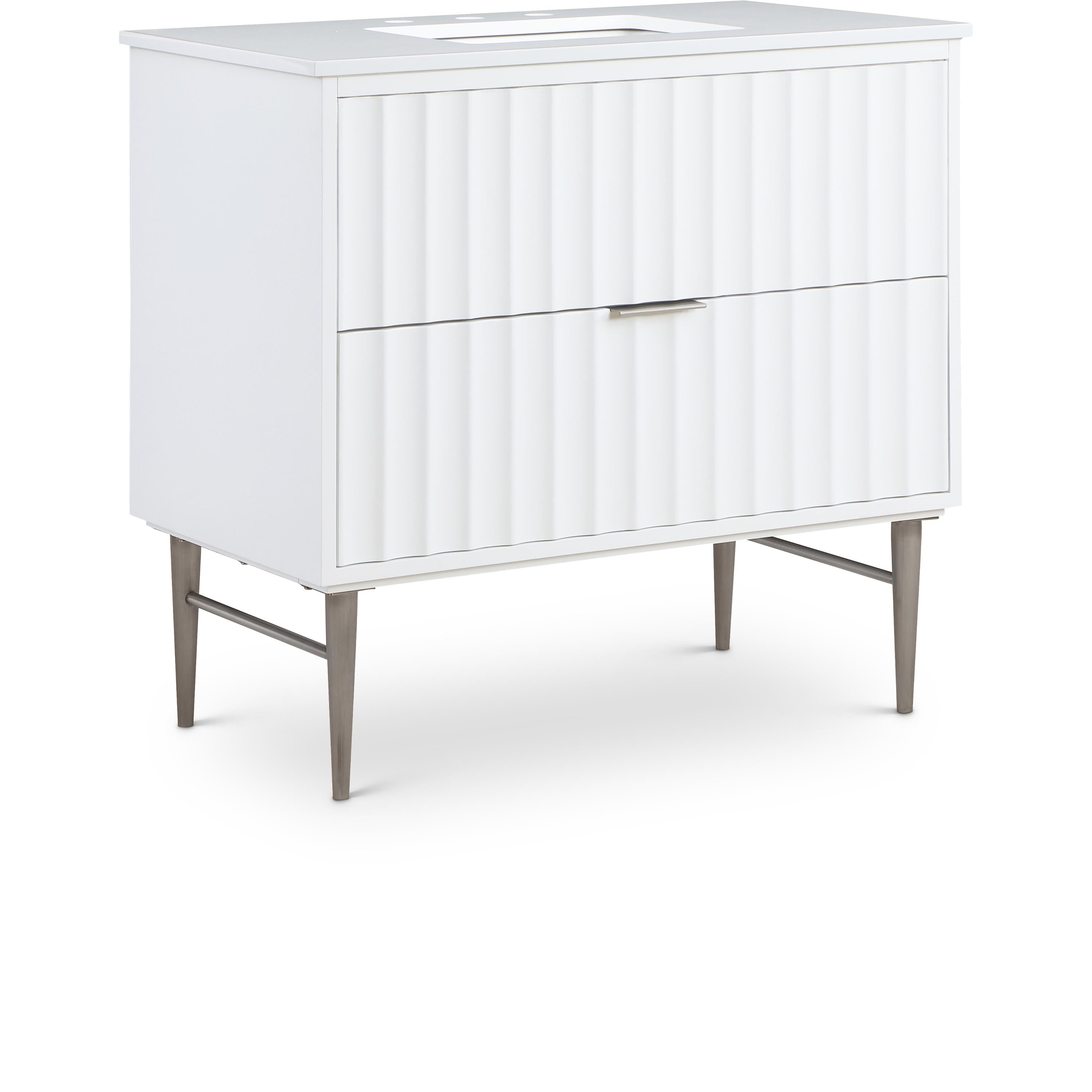 Meridian Modernist White Bathroom Vanity