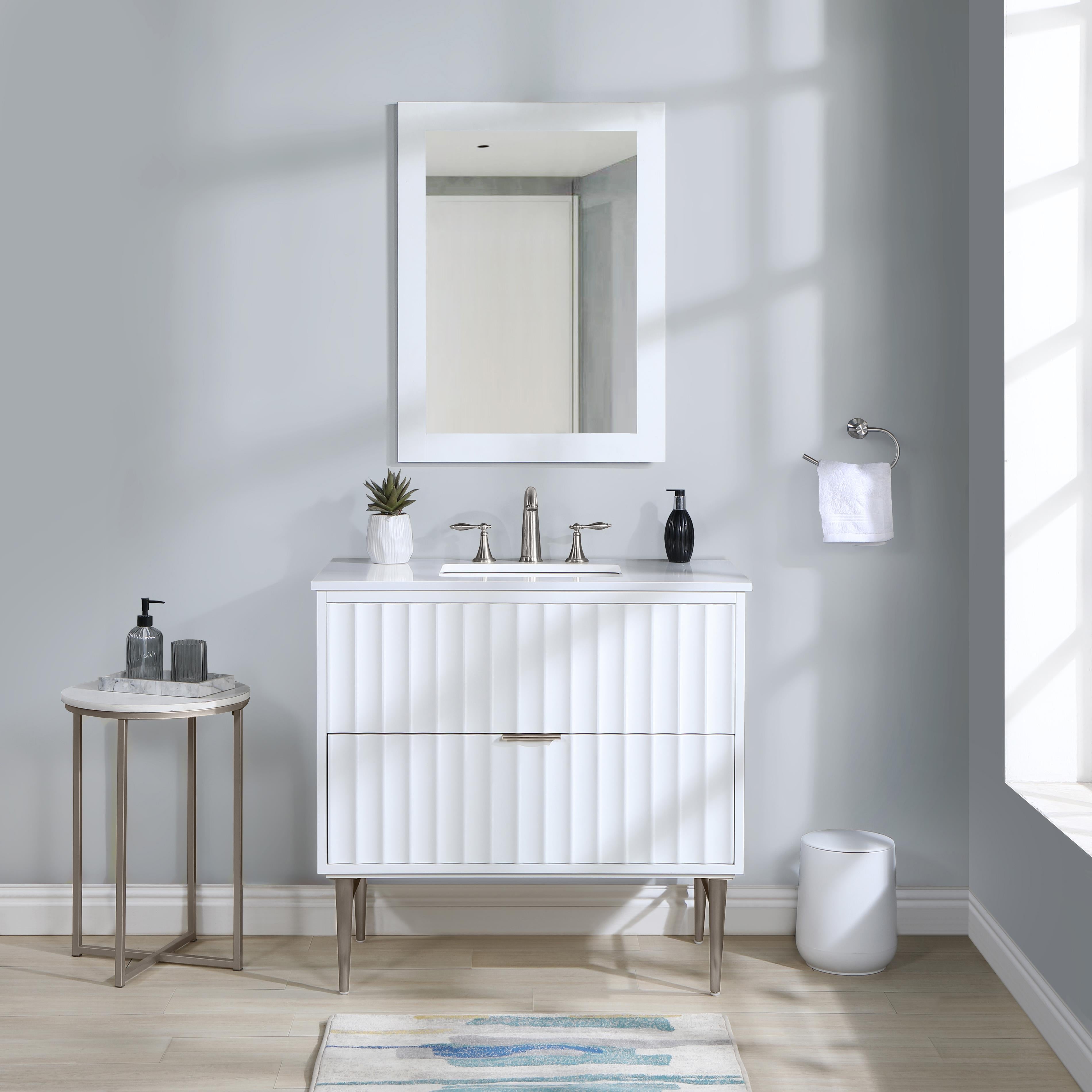 Meridian Modernist White Bathroom Vanity