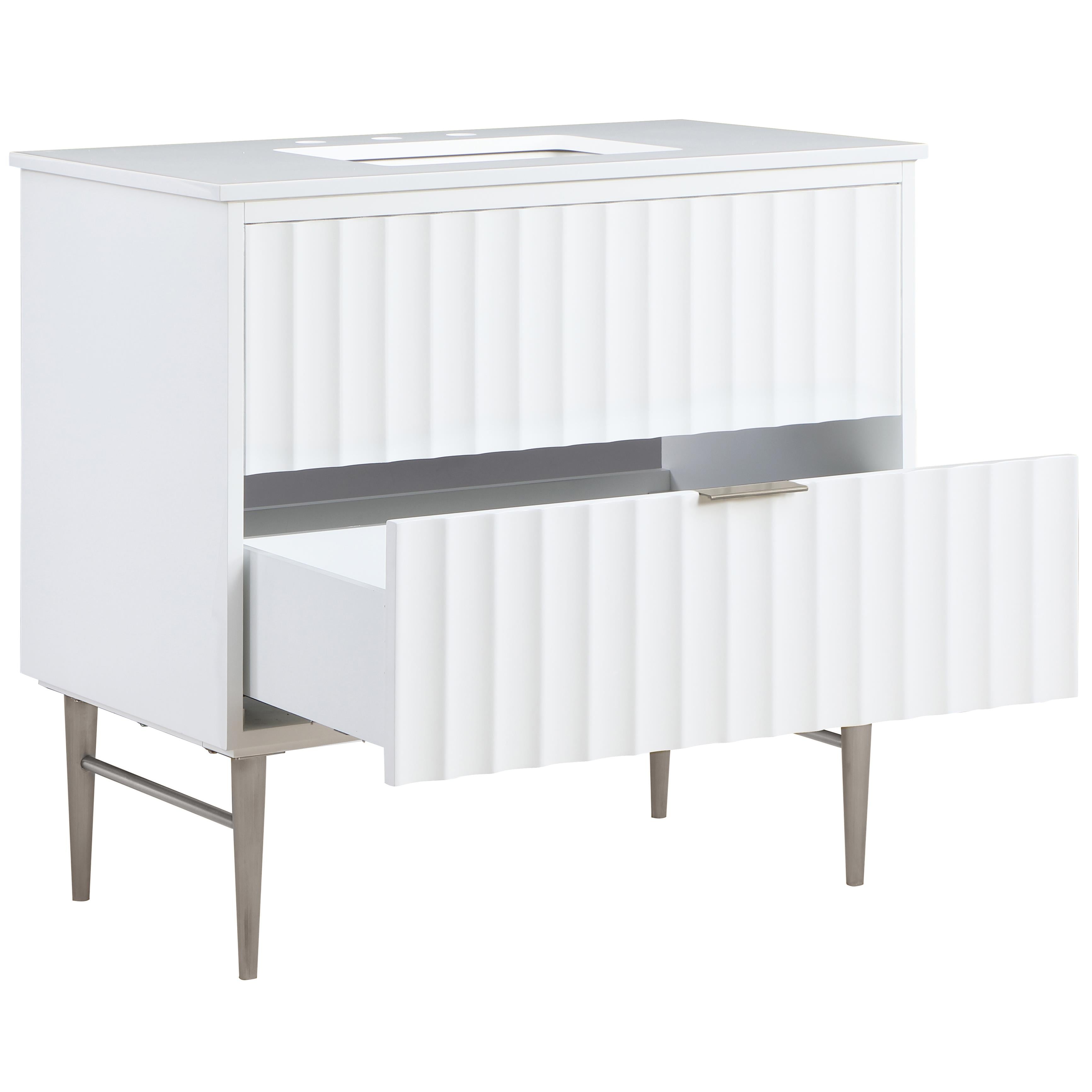 Meridian Modernist White Bathroom Vanity