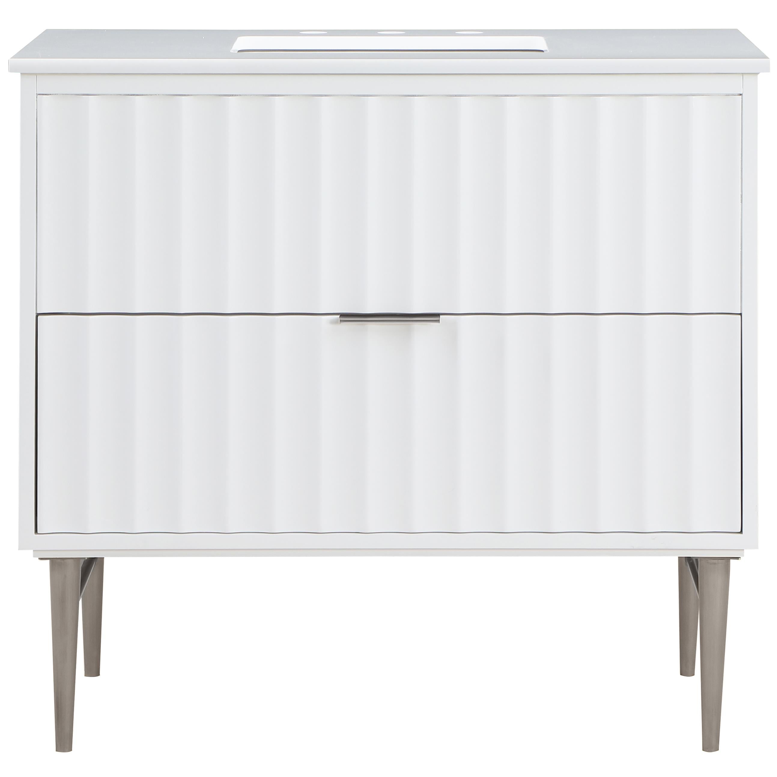 Meridian Modernist White Bathroom Vanity