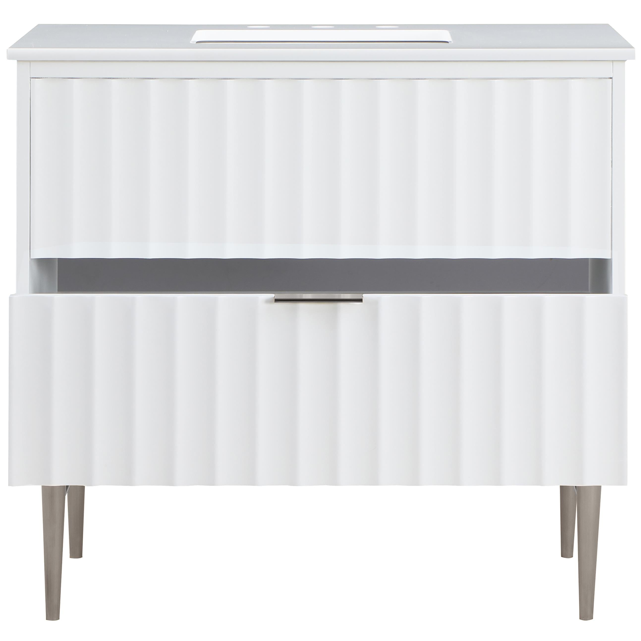 Meridian Modernist White Bathroom Vanity