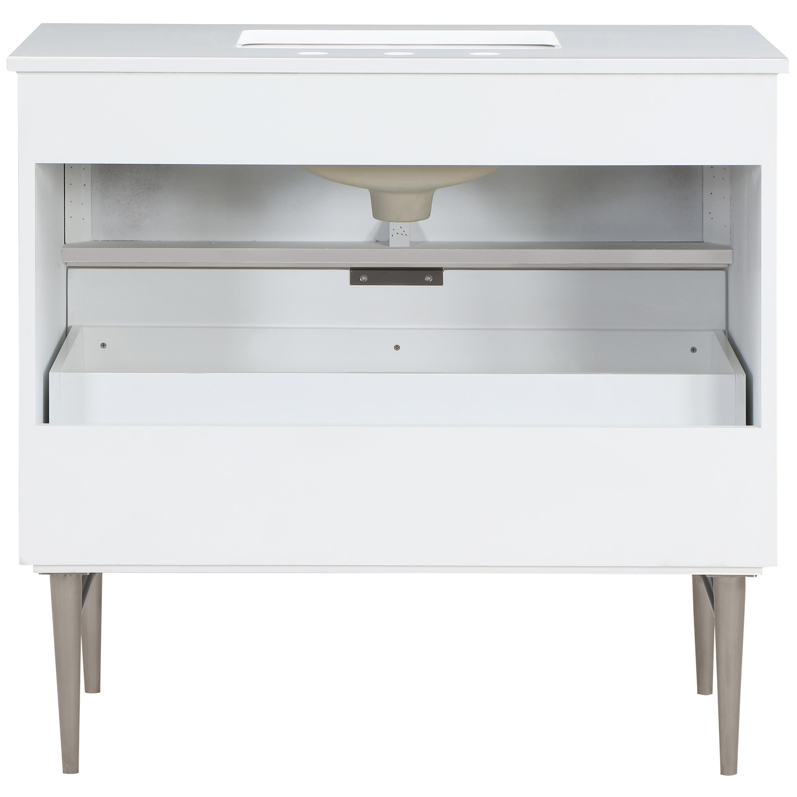 Meridian Modernist White Bathroom Vanity