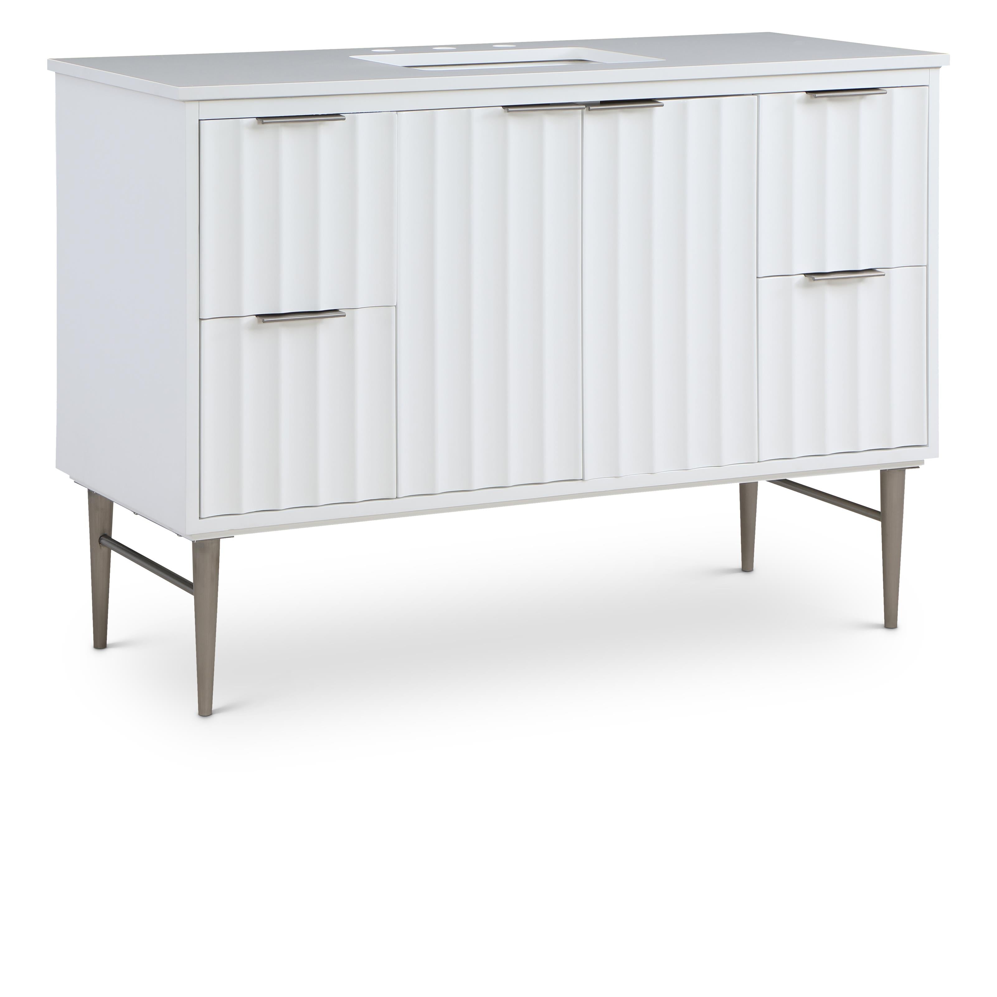 Meridian Modernist White Bathroom Vanity