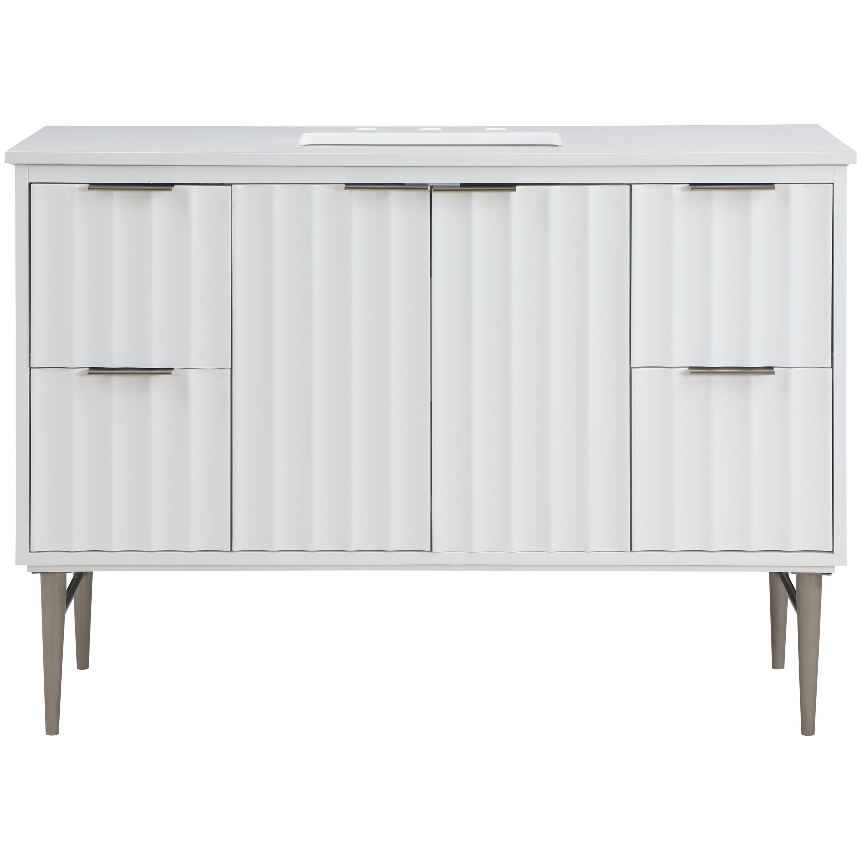 Meridian Modernist White Bathroom Vanity
