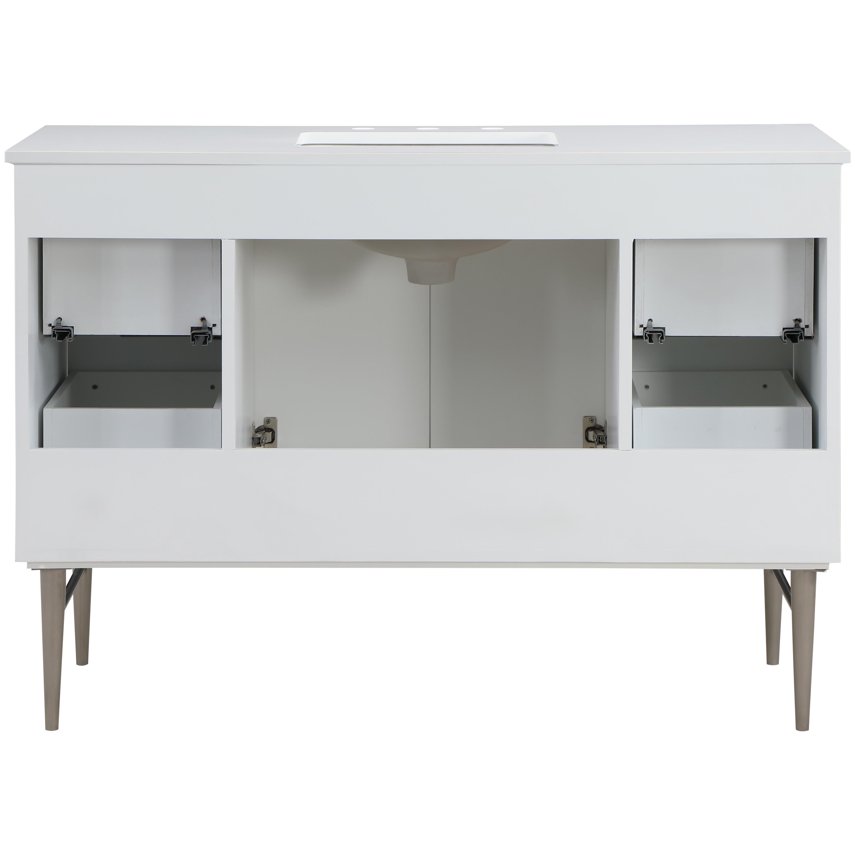 Meridian Modernist White Bathroom Vanity