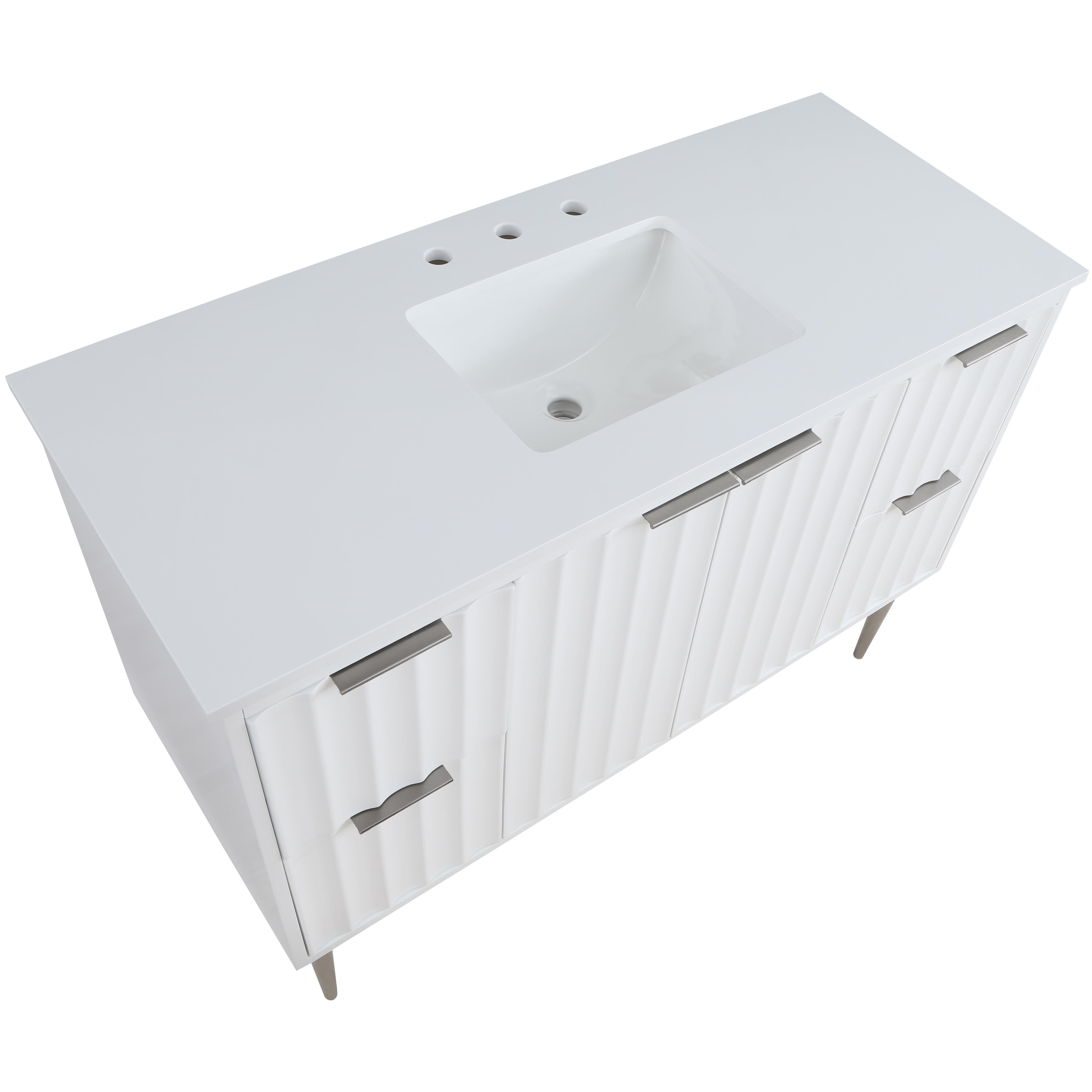 Meridian Modernist White Bathroom Vanity