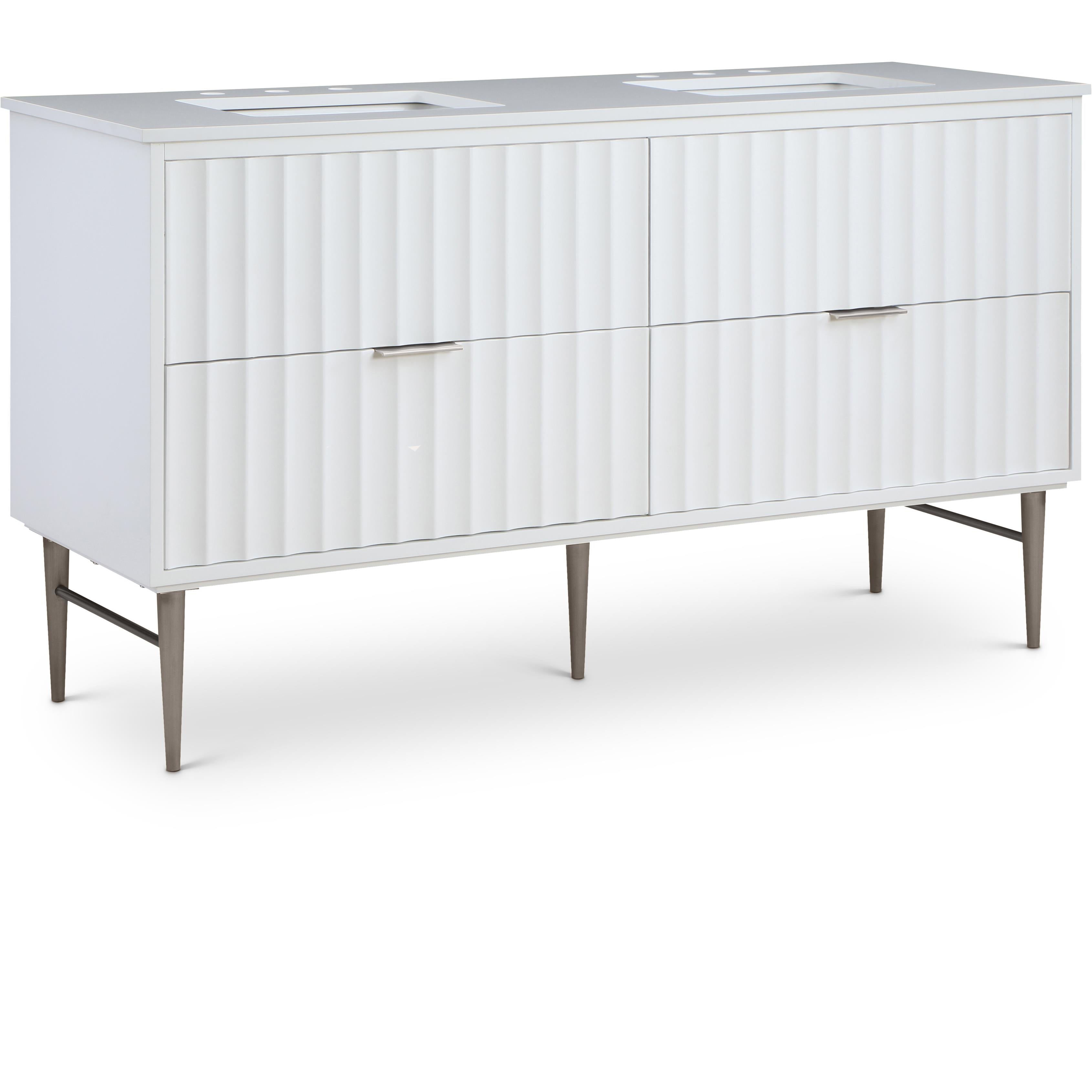 Meridian Modernist White Bathroom Vanity