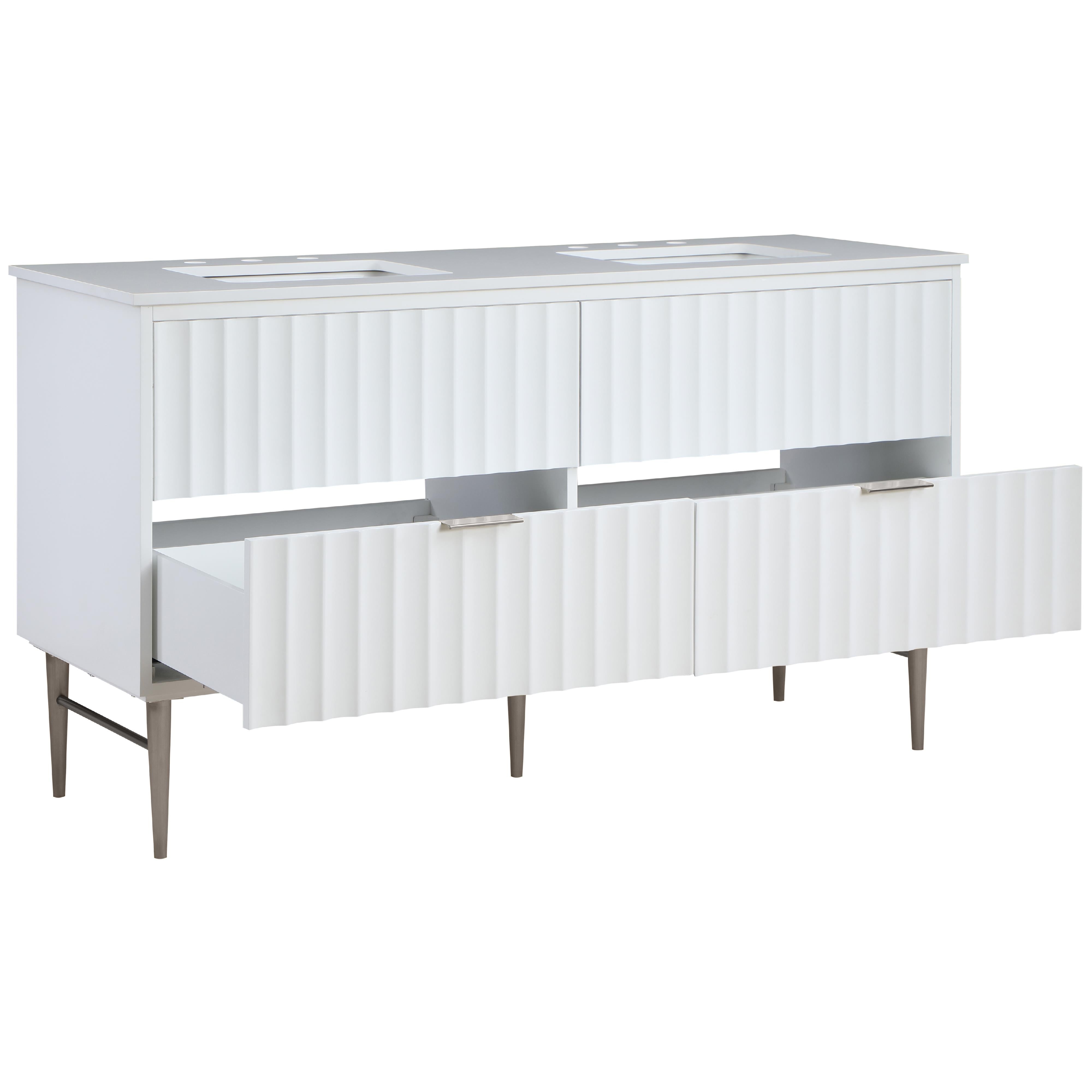 Meridian Modernist White Bathroom Vanity