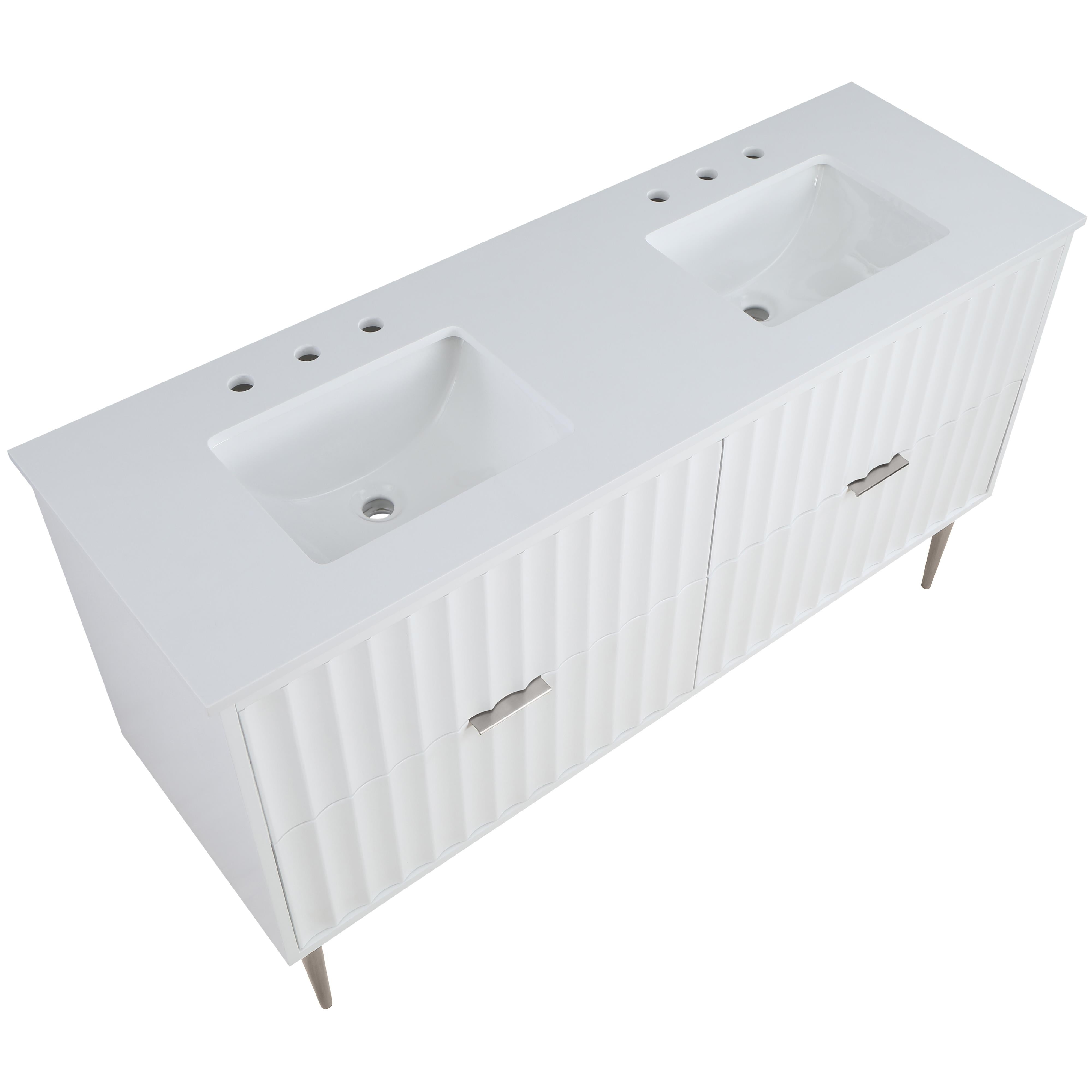 Meridian Modernist White Bathroom Vanity