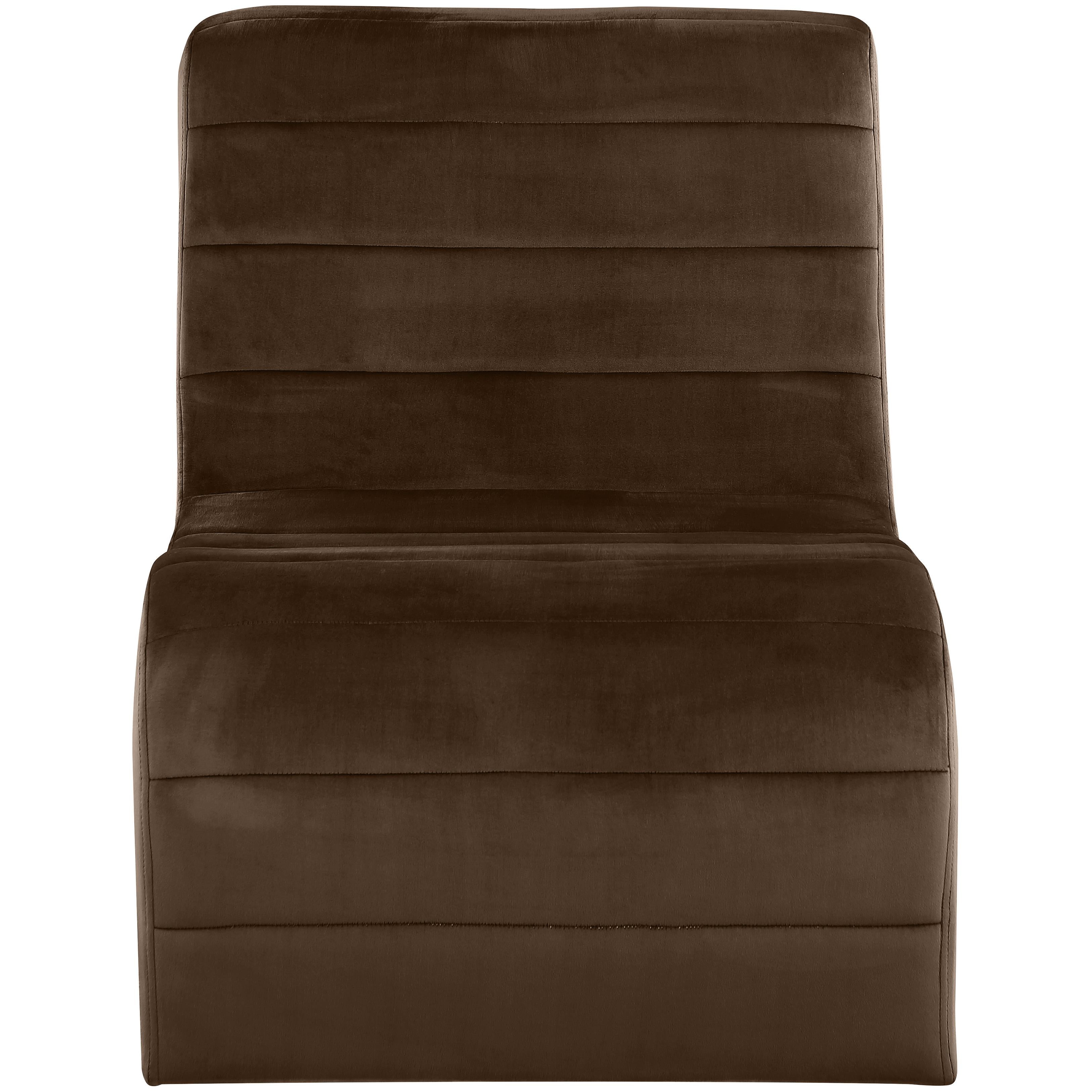 Meridian Ivy Brown Velvet Accent Chair