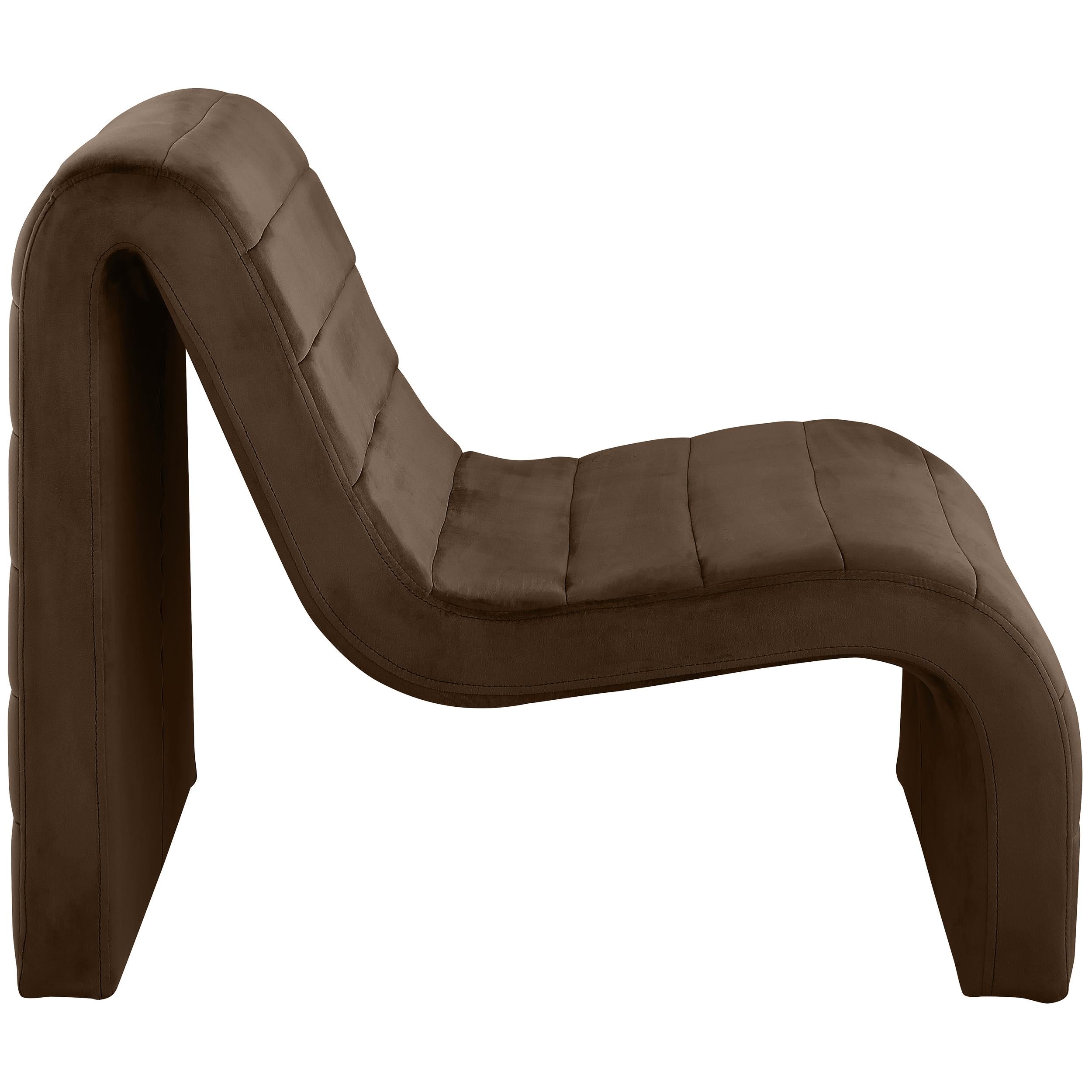 Meridian Ivy Brown Velvet Accent Chair