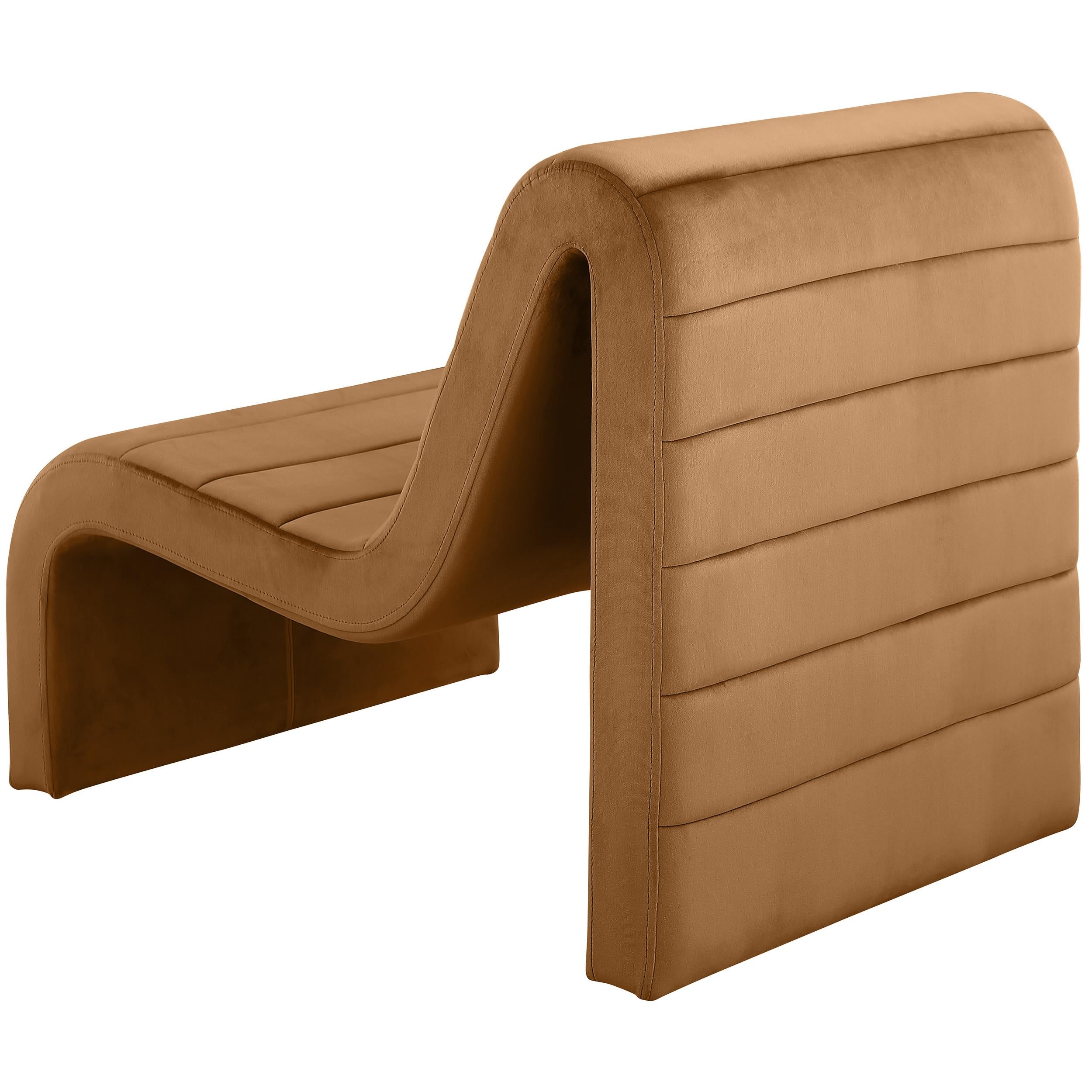 Meridian Ivy Saddle Velvet Accent Chair