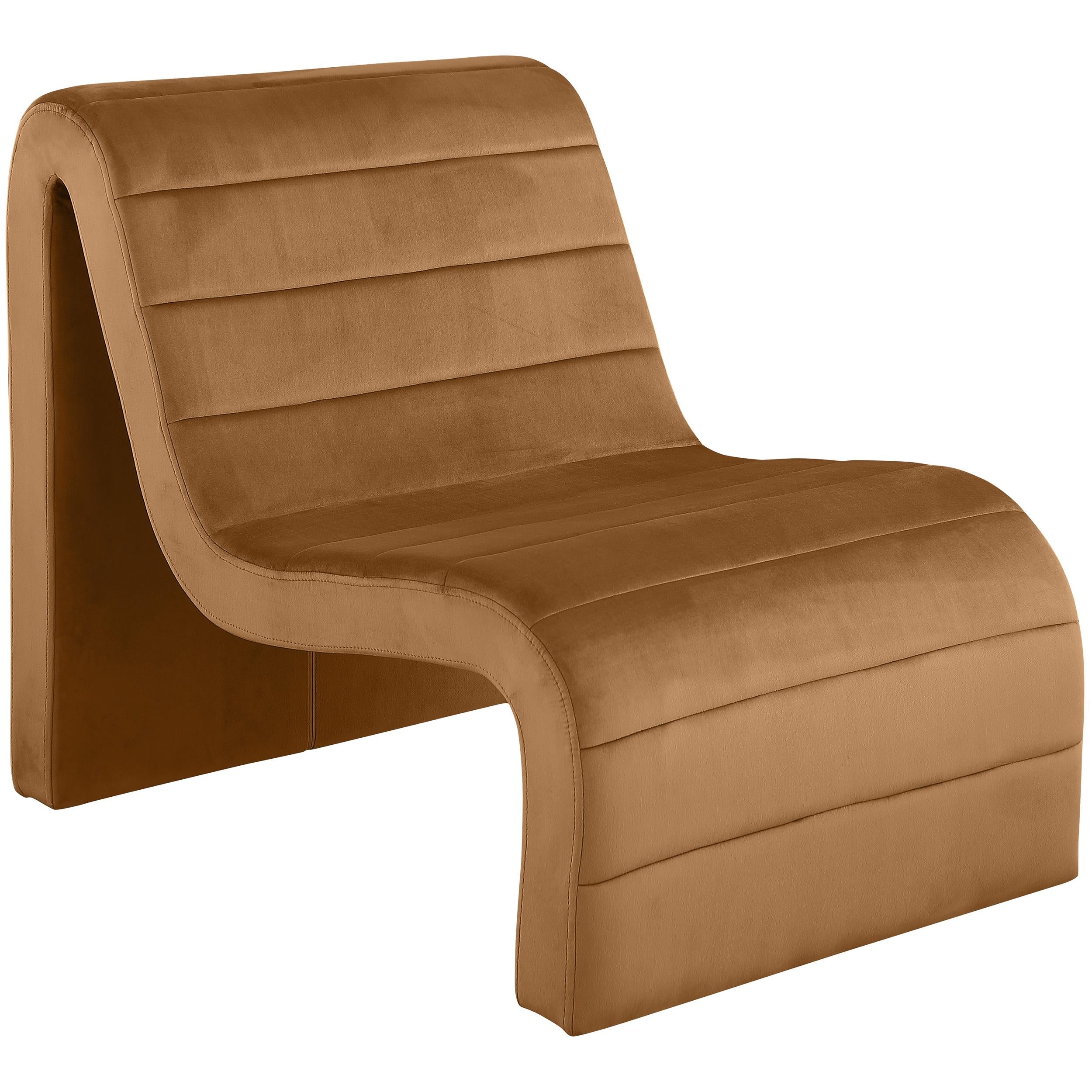 Meridian Ivy Saddle Velvet Accent Chair