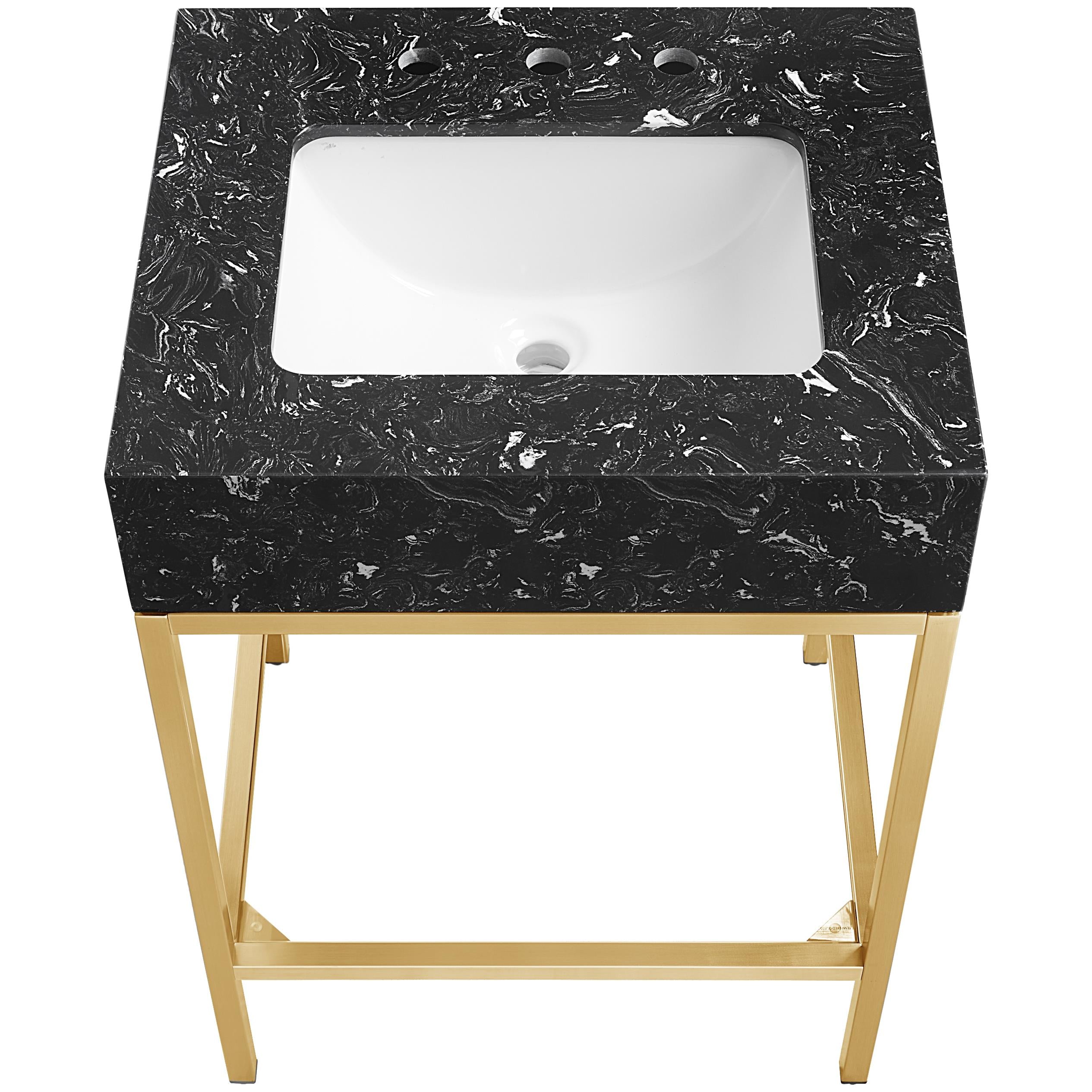 Meridian Marmo Black Engineered Marble Bathroom Vanity