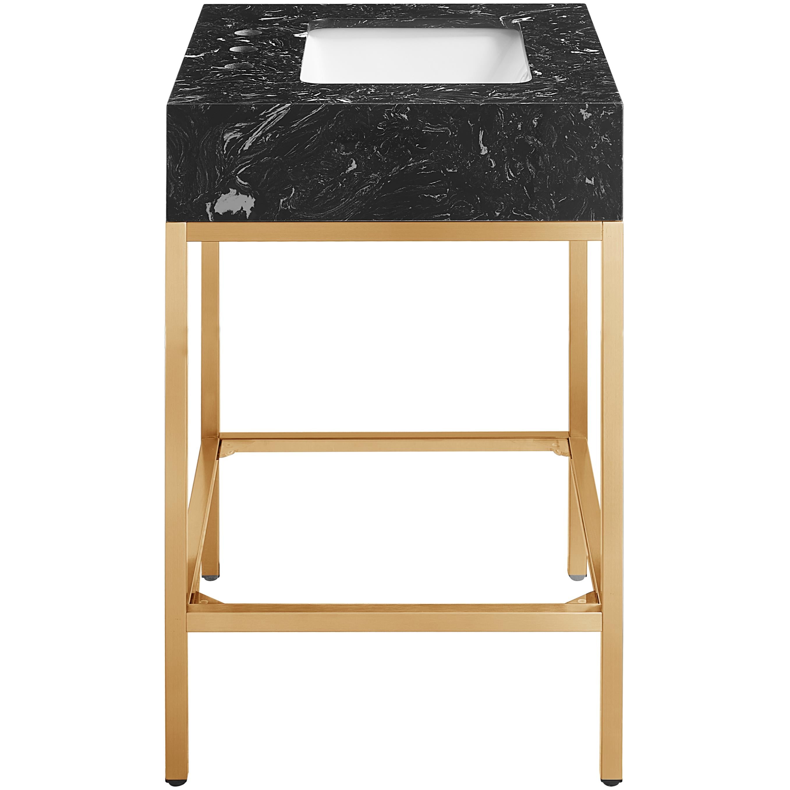 Meridian Marmo Black Engineered Marble Bathroom Vanity