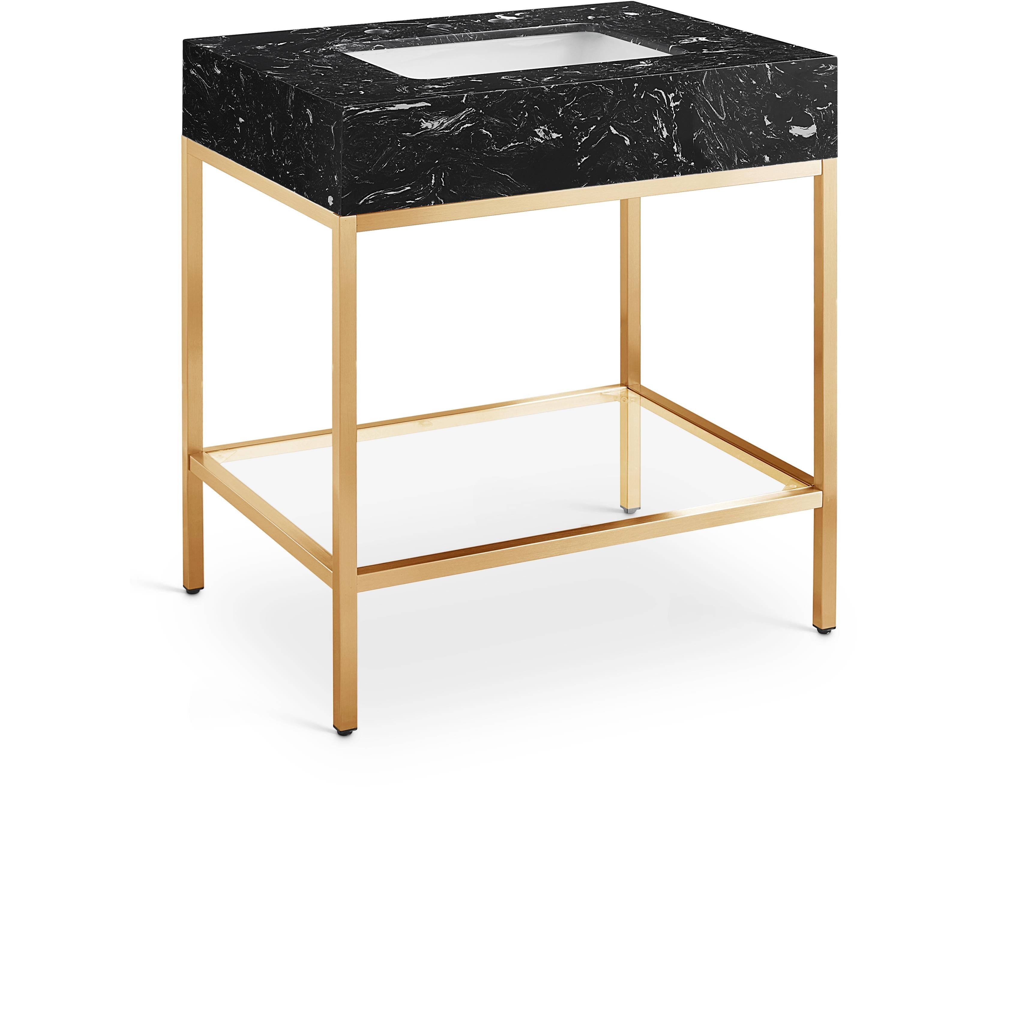 Meridian Marmo Black Engineered Marble Bathroom Vanity