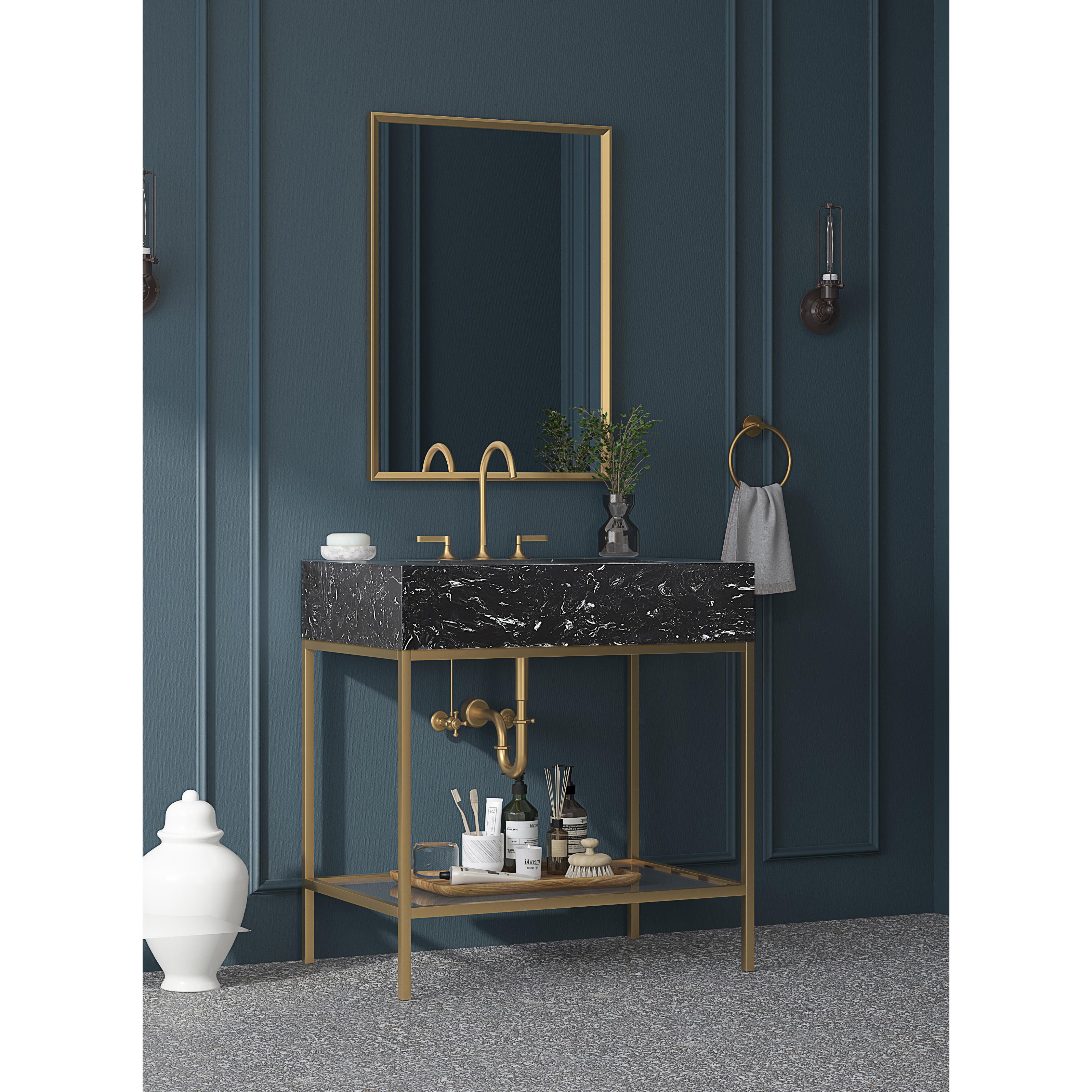 Meridian Marmo Black Engineered Marble Bathroom Vanity