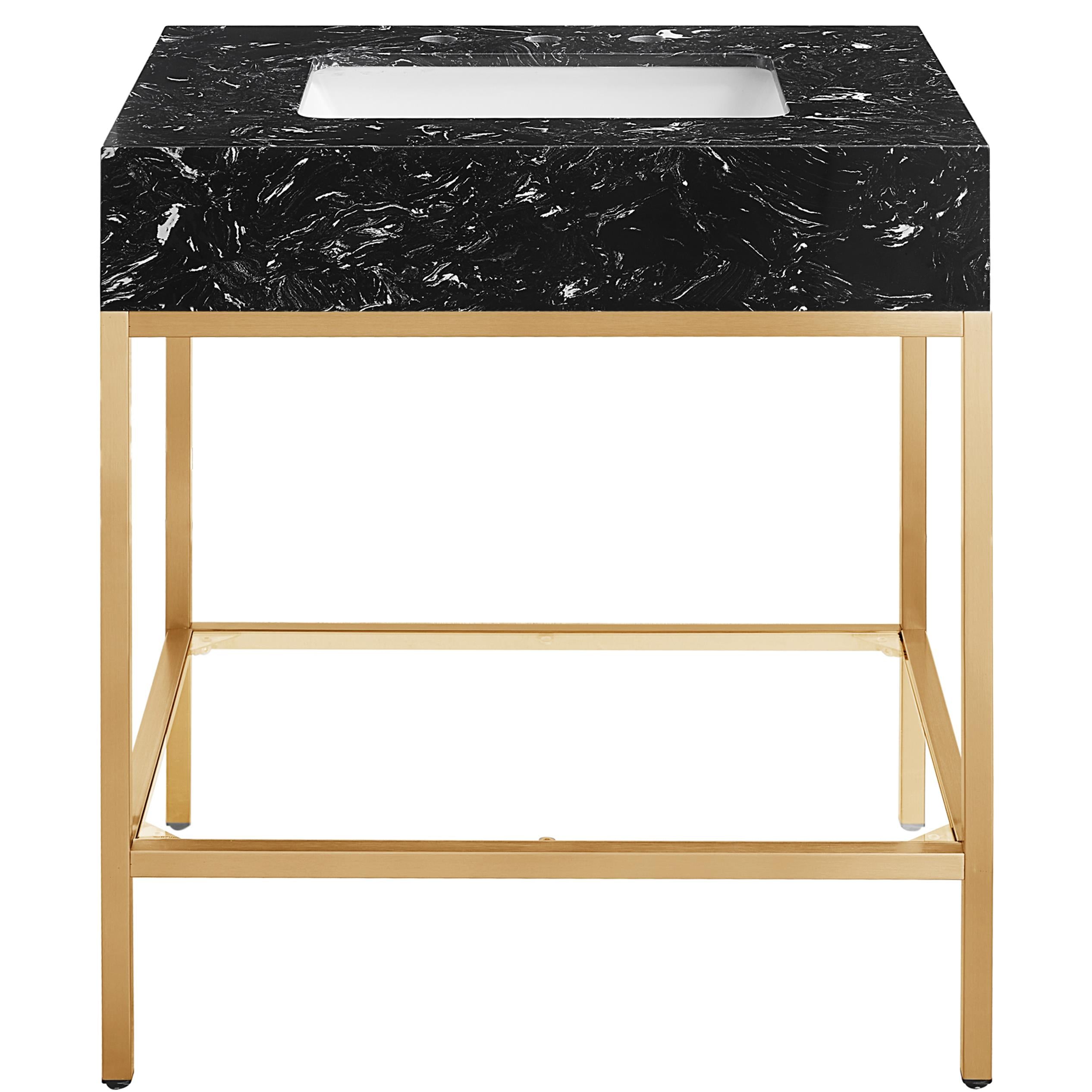 Meridian Marmo Black Engineered Marble Bathroom Vanity
