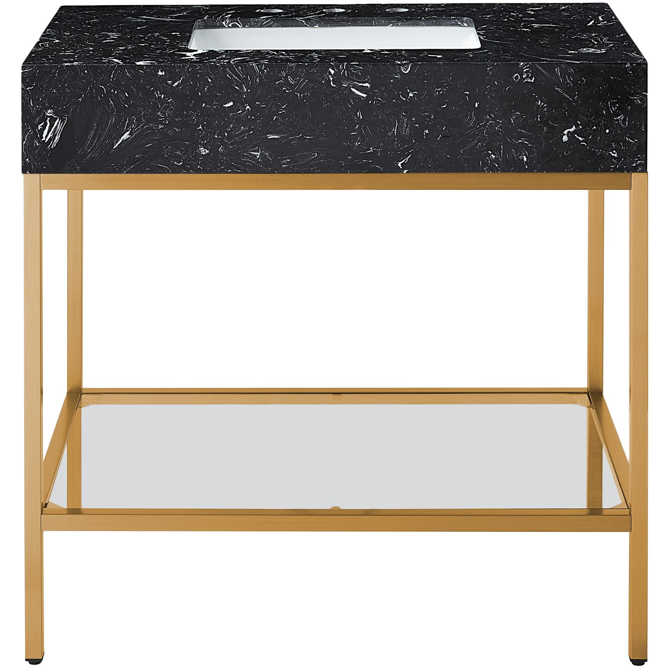 Meridian Marmo Black Engineered Marble Bathroom Vanity