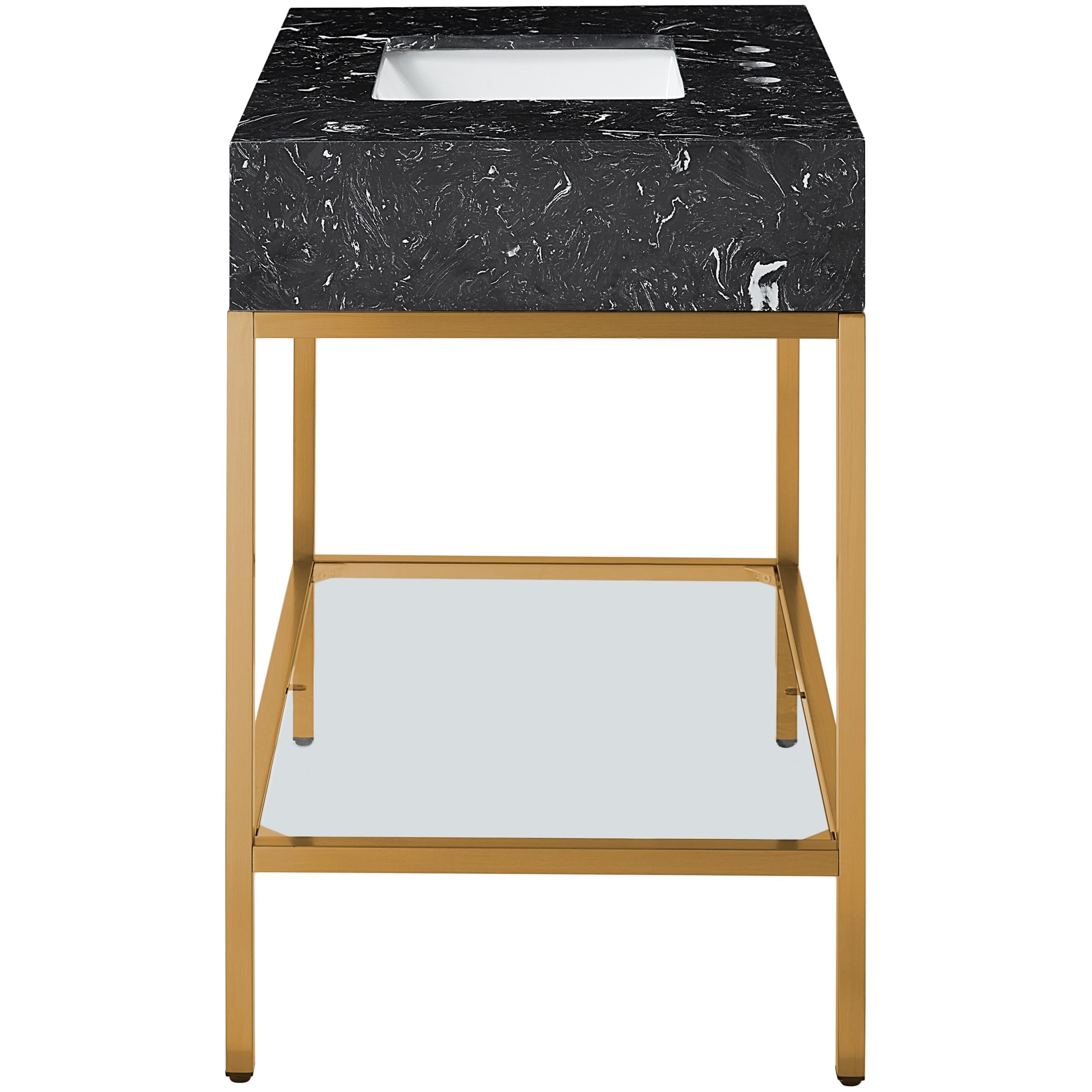 Meridian Marmo Black Engineered Marble Bathroom Vanity