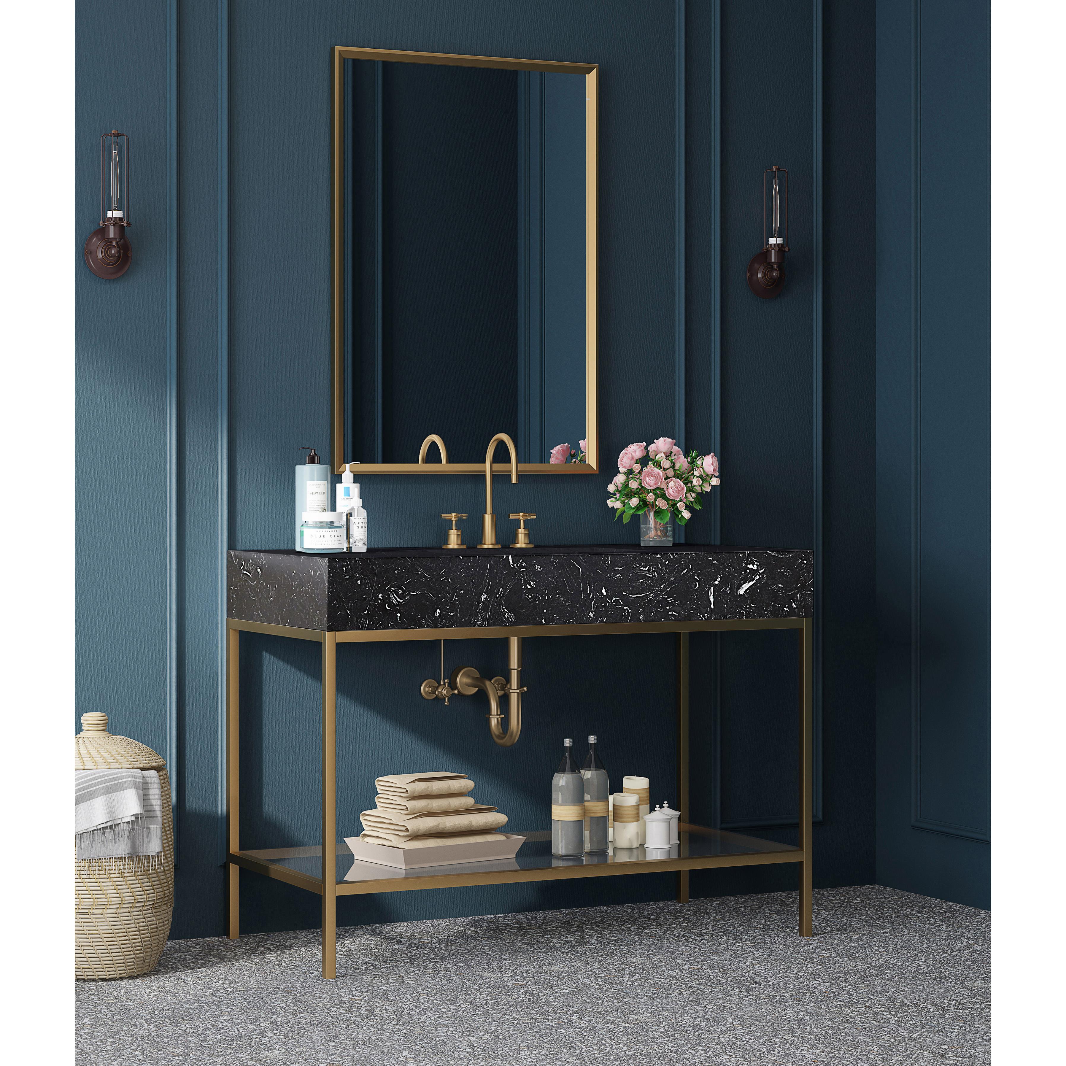 Meridian Marmo Black Engineered Marble Bathroom Vanity