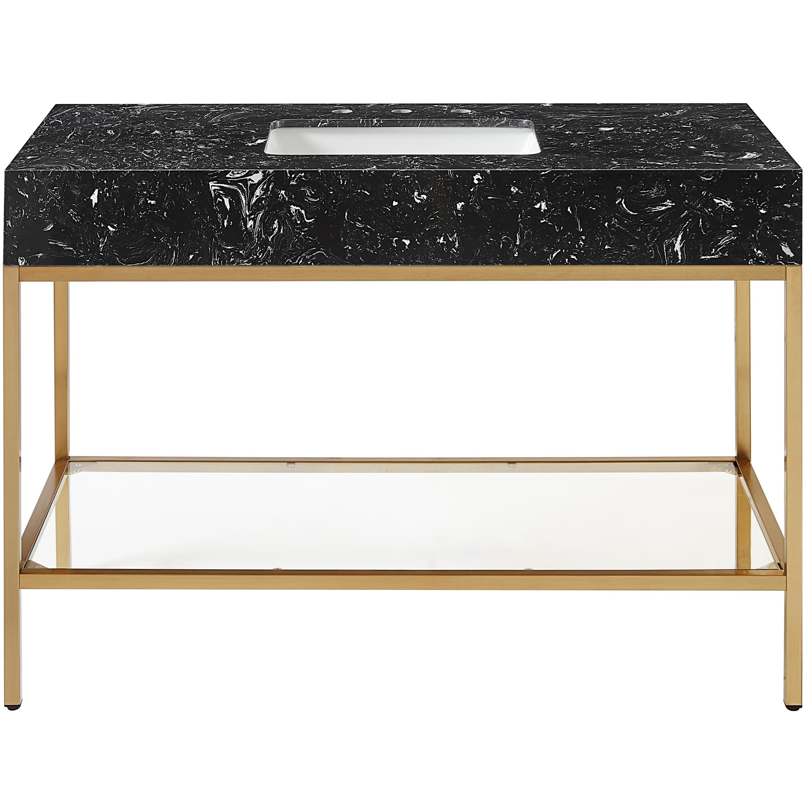 Meridian Marmo Black Engineered Marble Bathroom Vanity