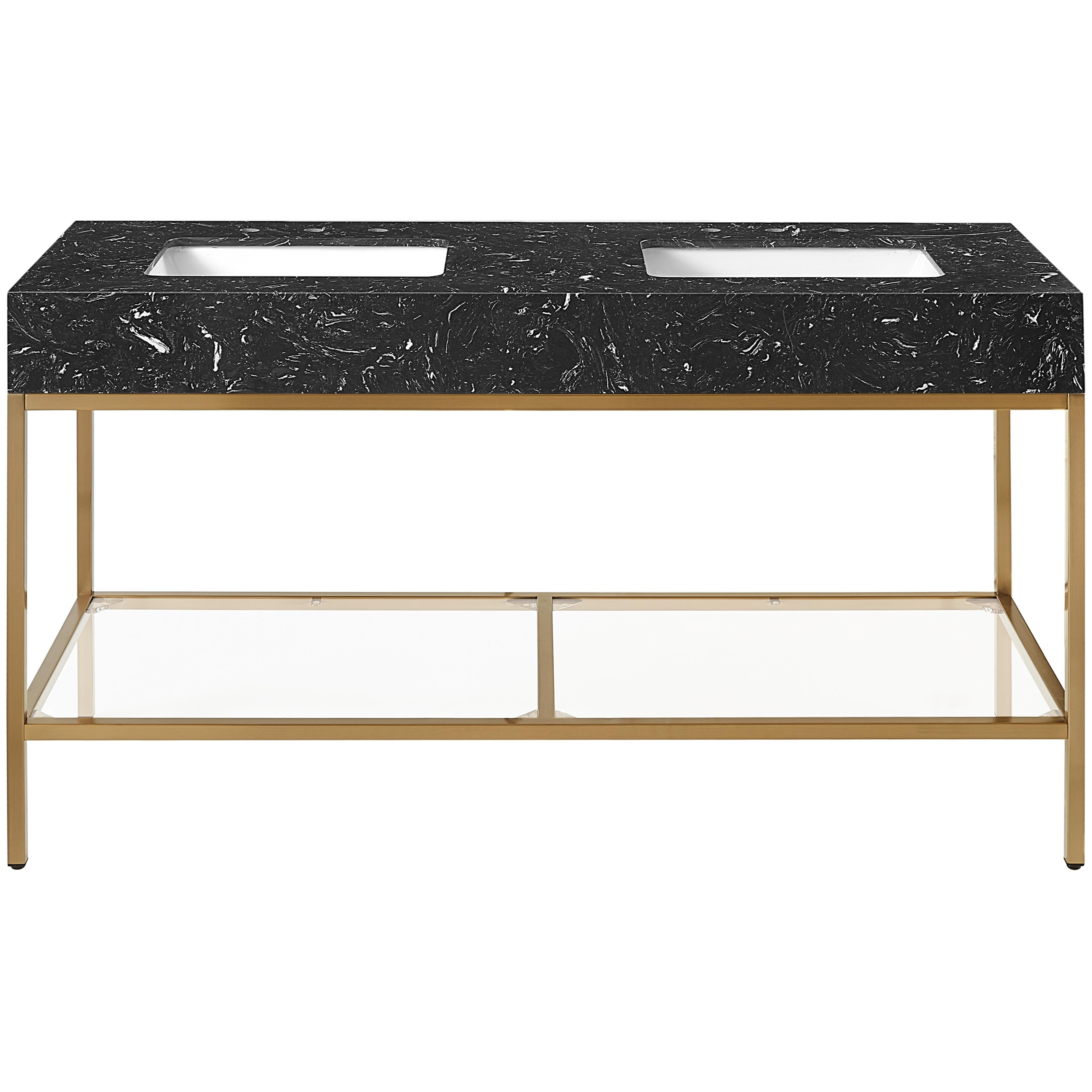 Meridian Marmo Black Engineered Marble Bathroom Vanity