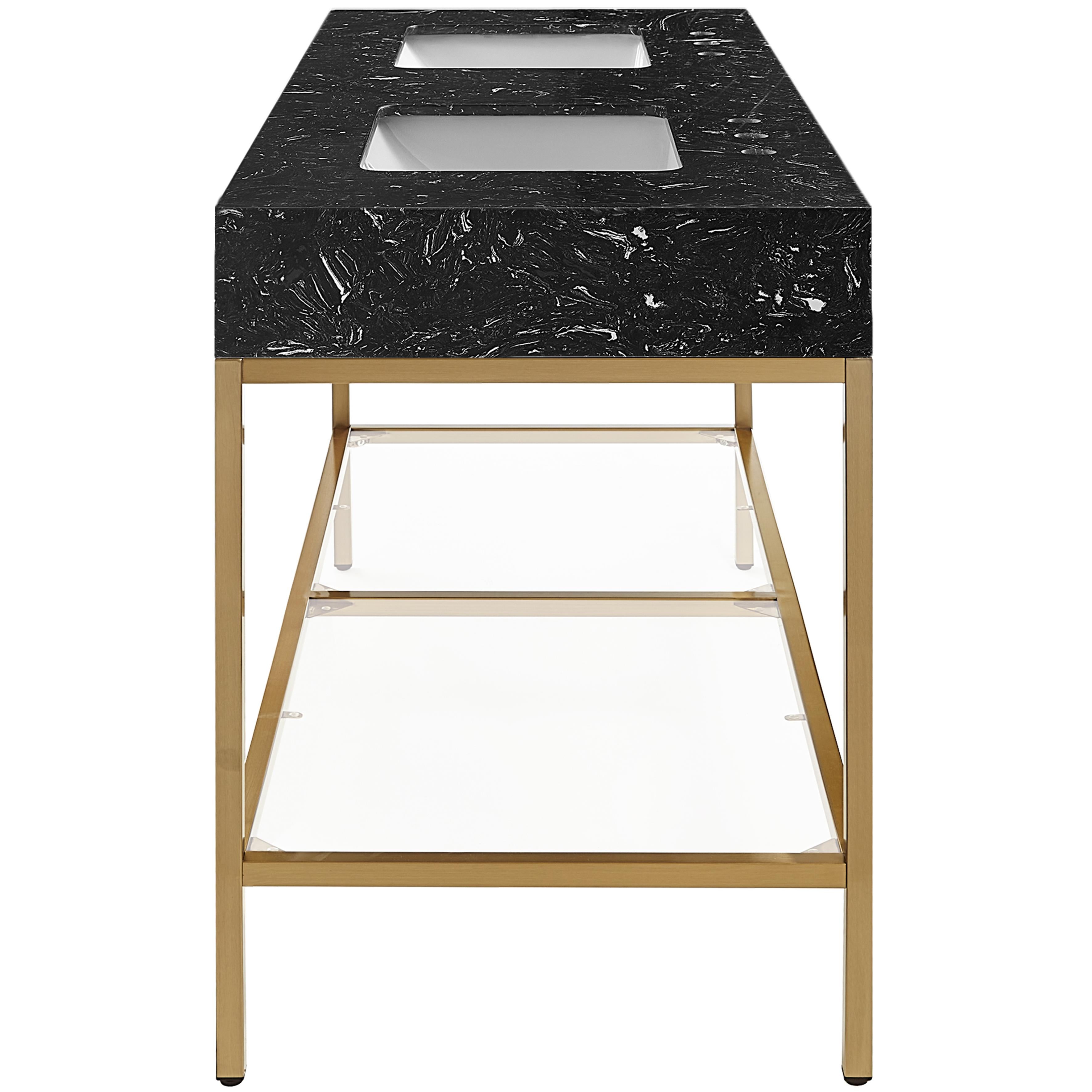 Meridian Marmo Black Engineered Marble Bathroom Vanity