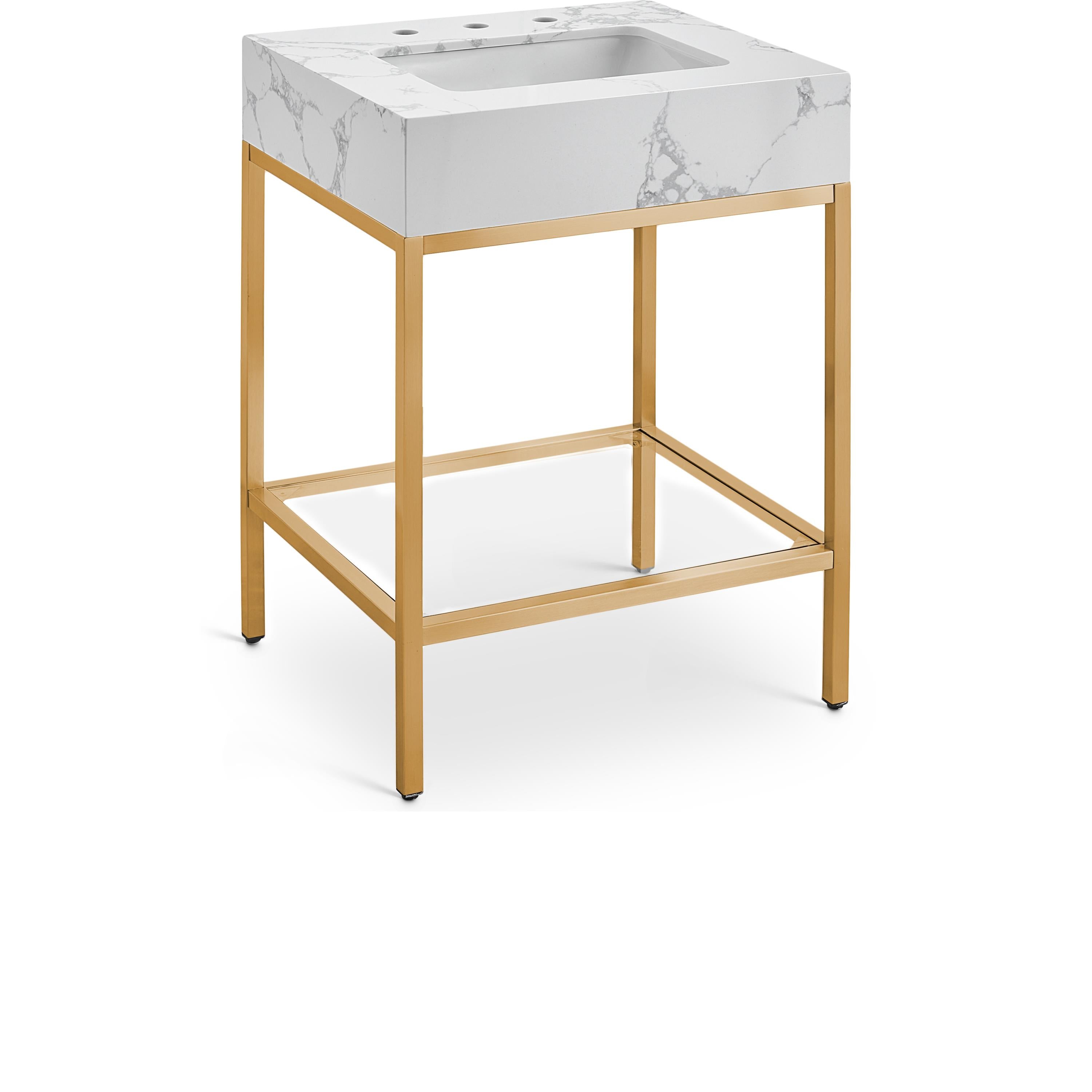 Meridian Marmo White Engineered Marble Bathroom Vanity