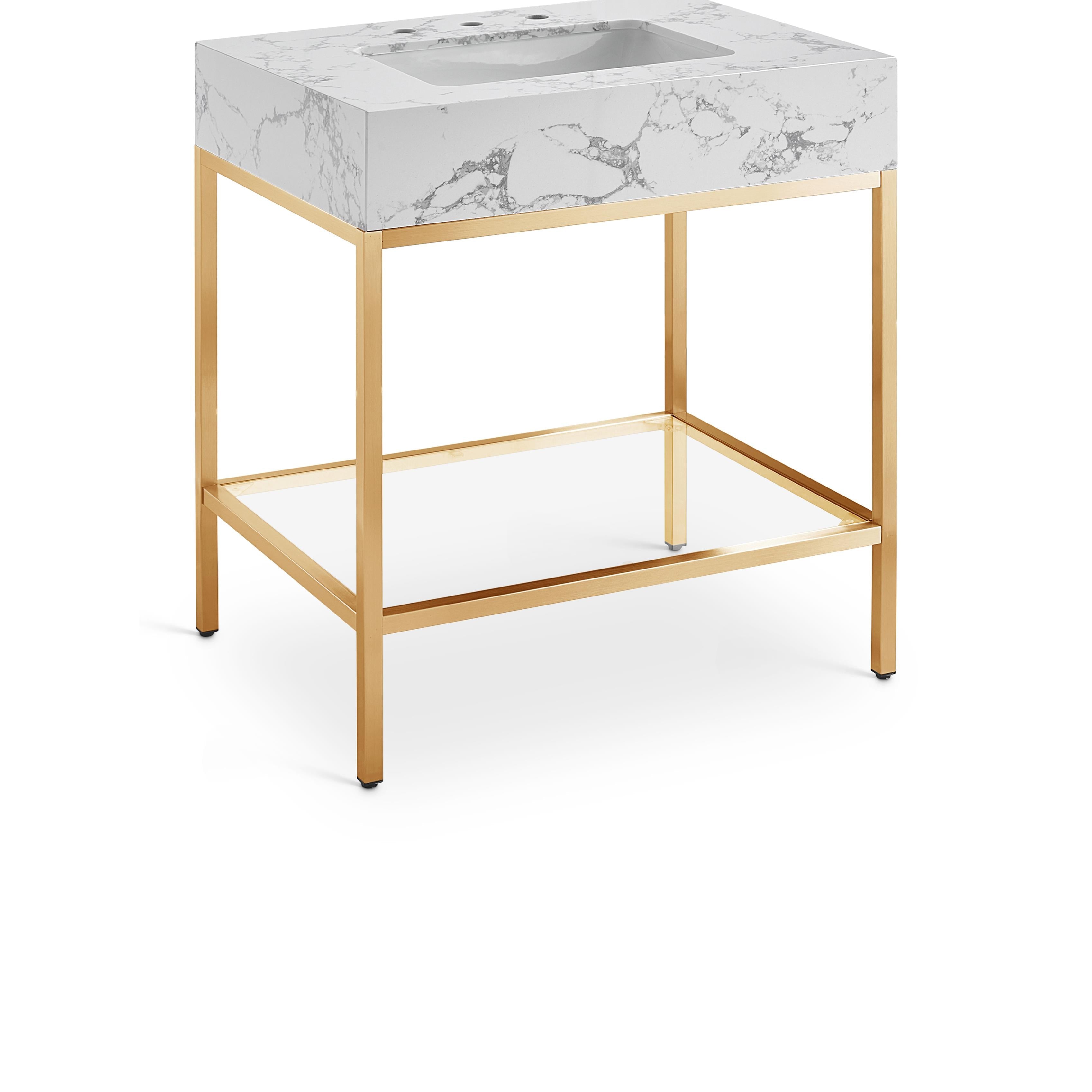 Meridian Marmo White Engineered Marble Bathroom Vanity