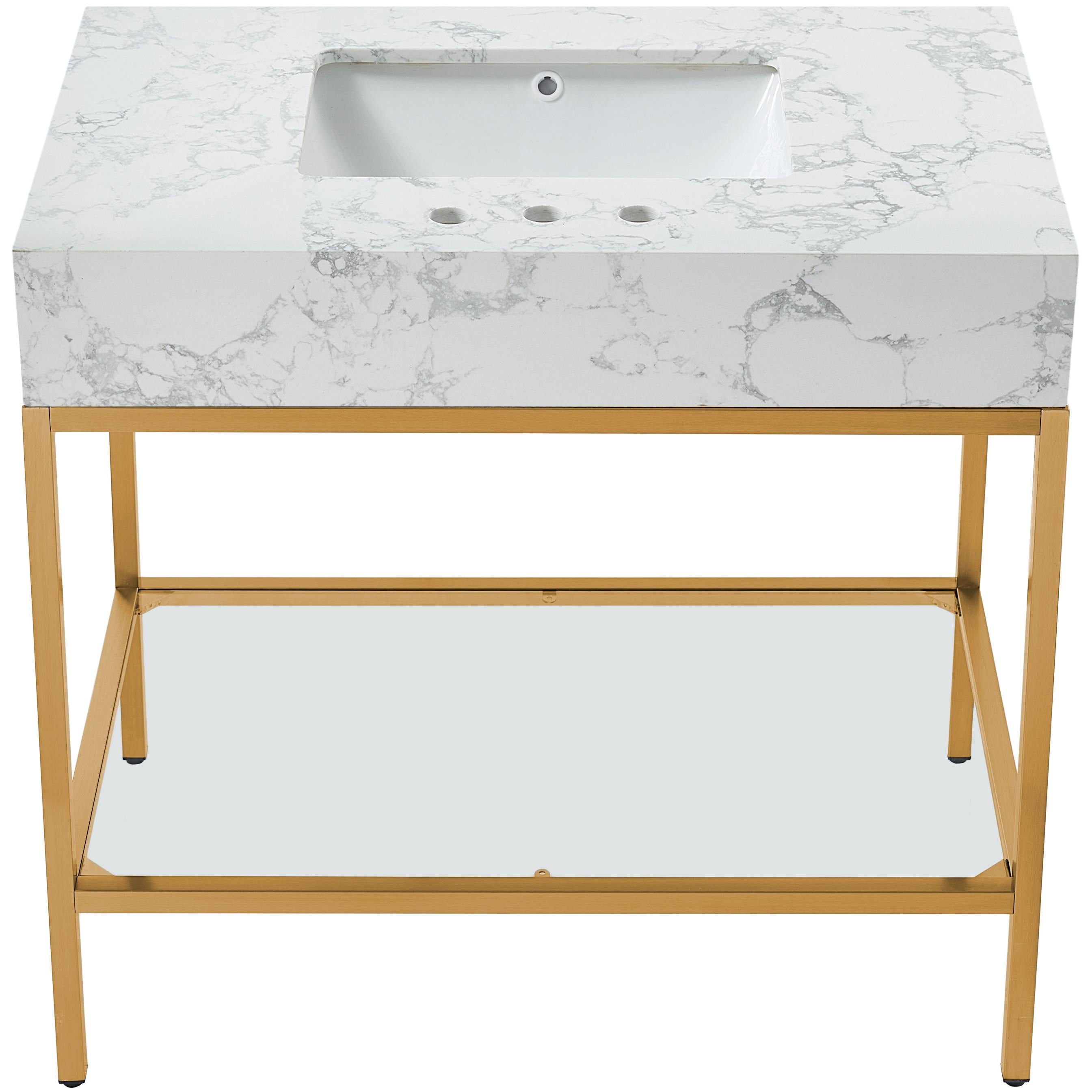 Meridian Marmo White Engineered Marble Bathroom Vanity