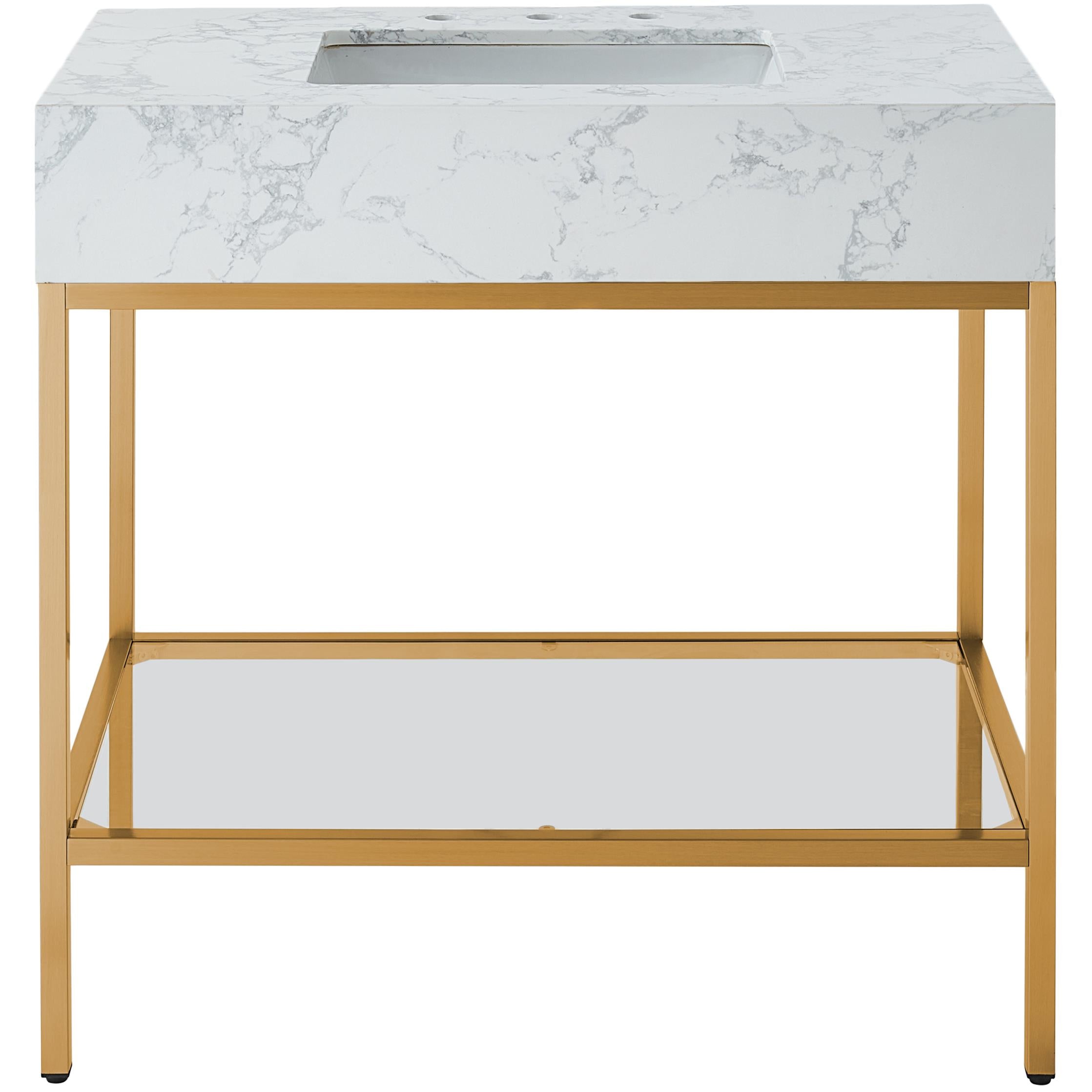 Meridian Marmo White Engineered Marble Bathroom Vanity