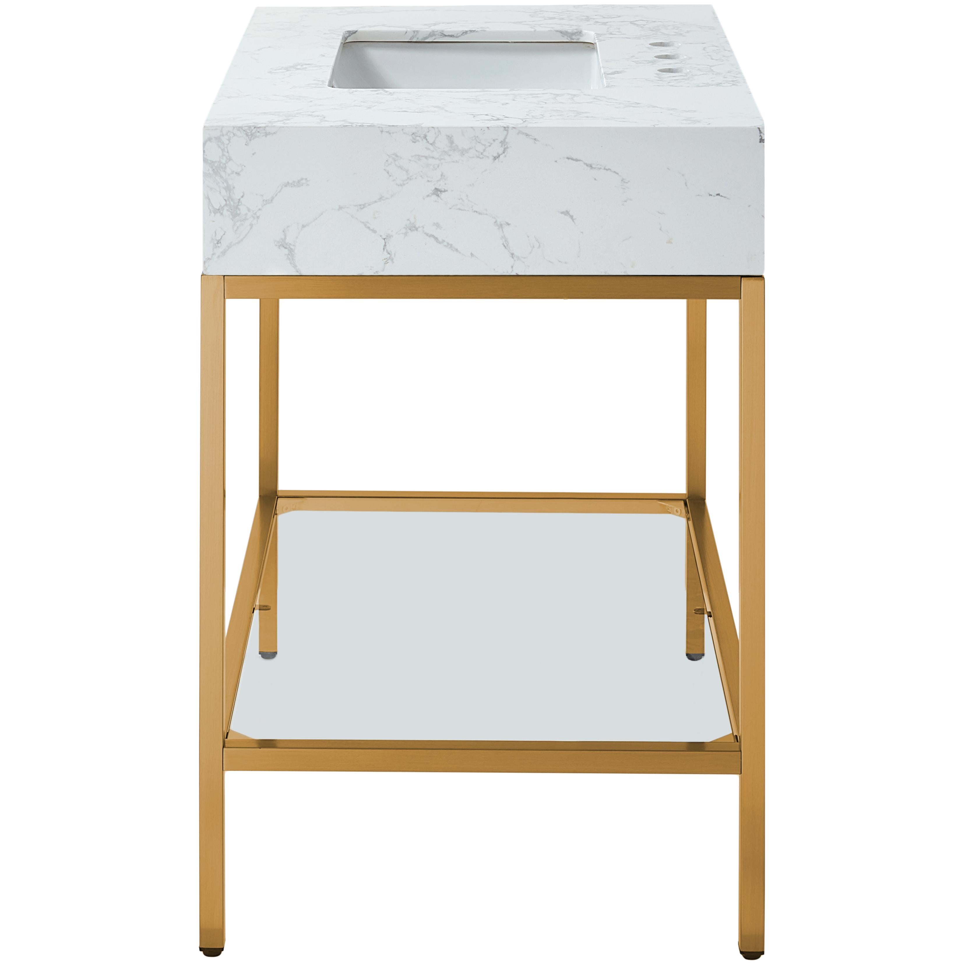 Meridian Marmo White Engineered Marble Bathroom Vanity